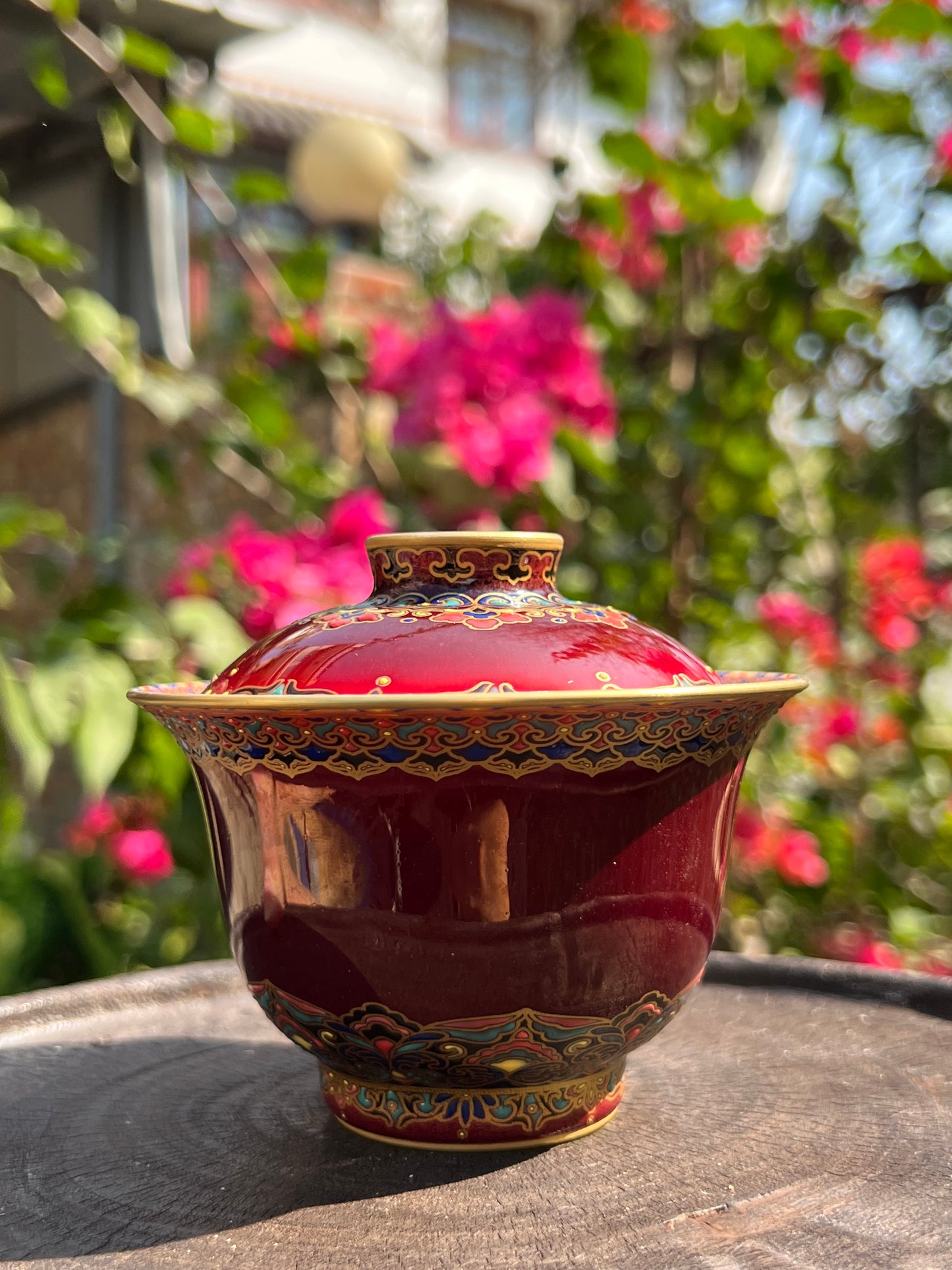 Handcrafted Chinese Hand Painted Chinese Langyao Red Tea Tray Jingdezhen Tea Tray Tea Boat Pottery Artwork