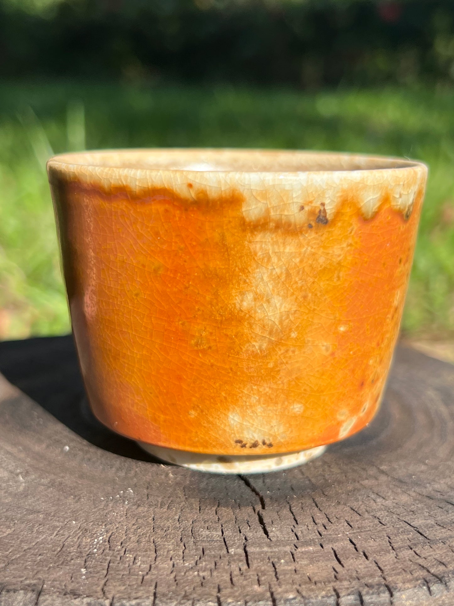 This is a woodfired pottery teacup