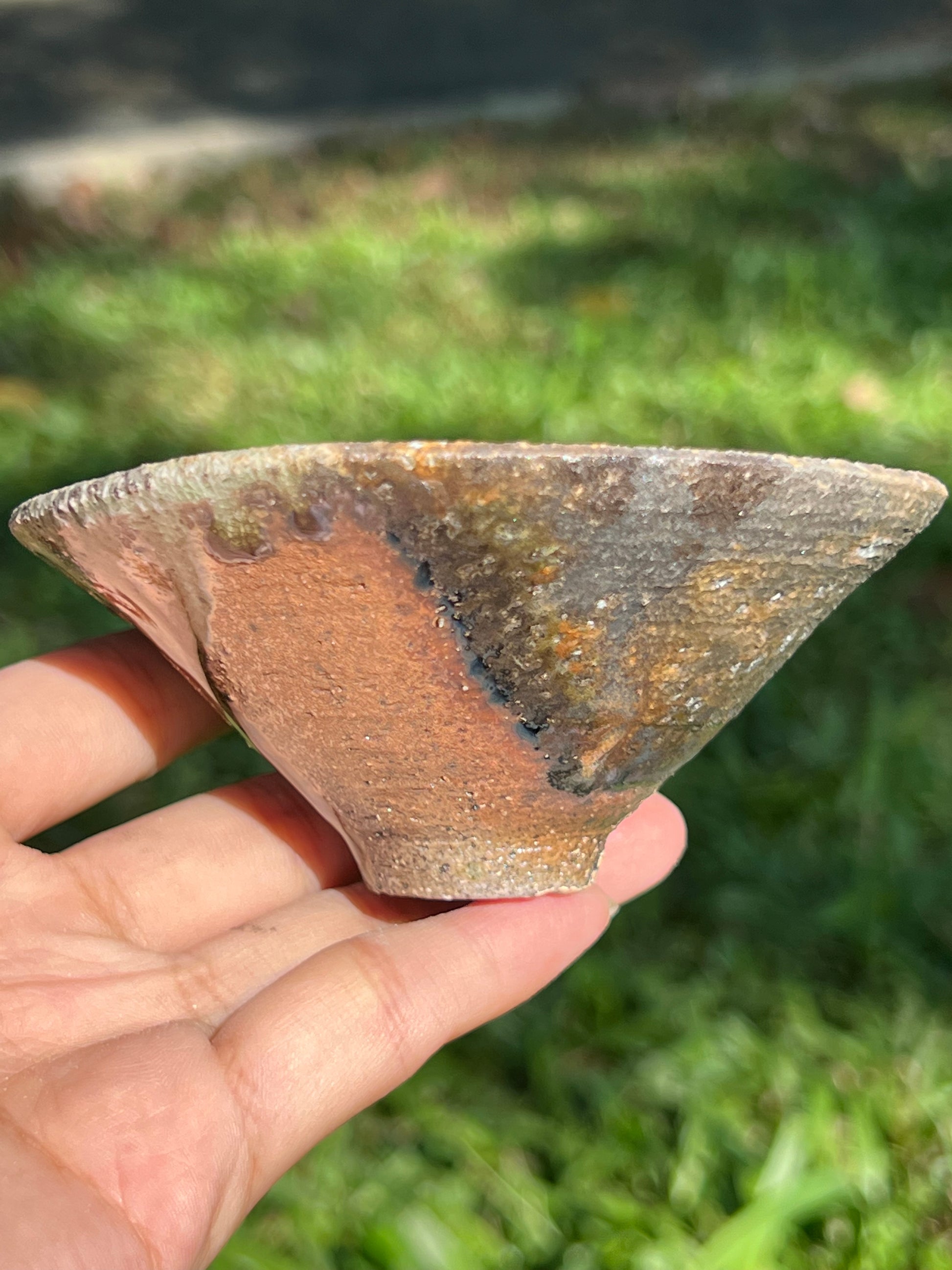 This is a woodfired pottery teacup