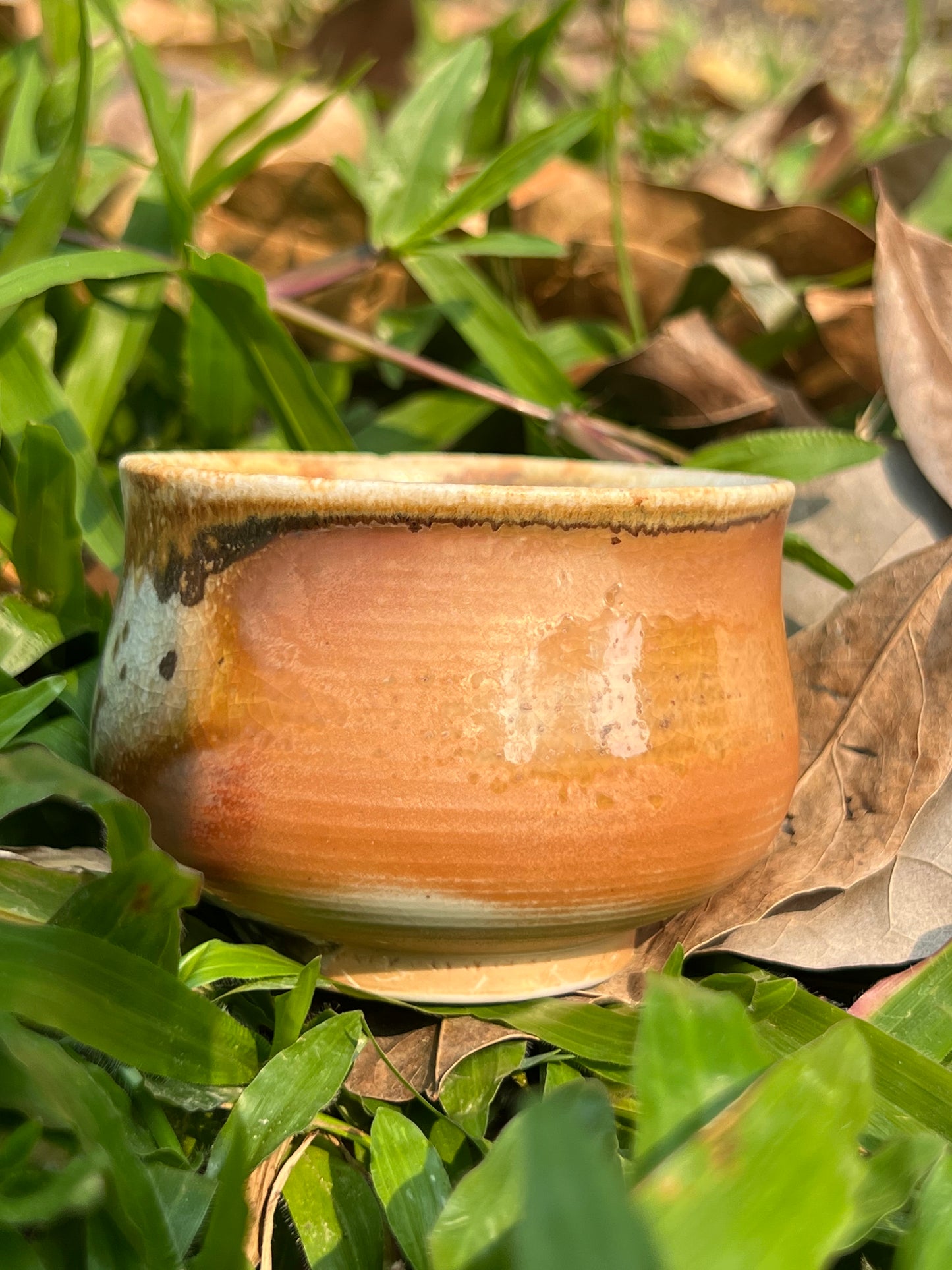 This is a woodfired pottery teacup