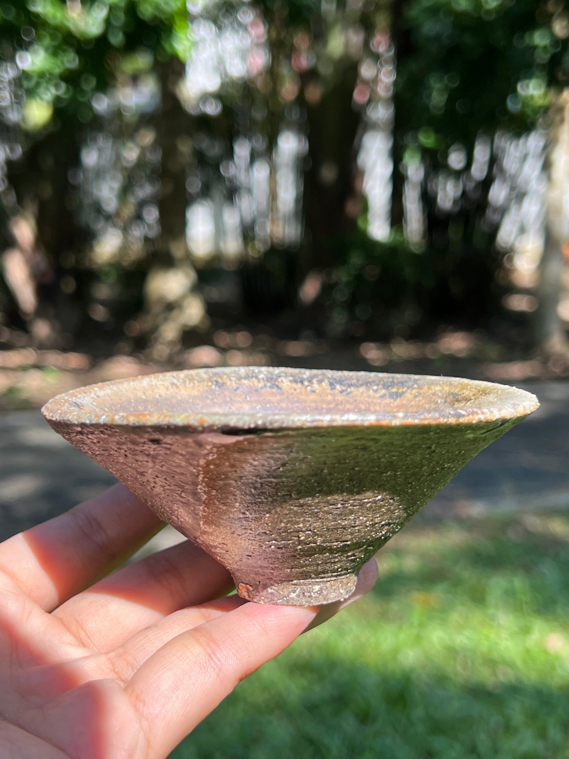 This is a woodfired pottery teacup