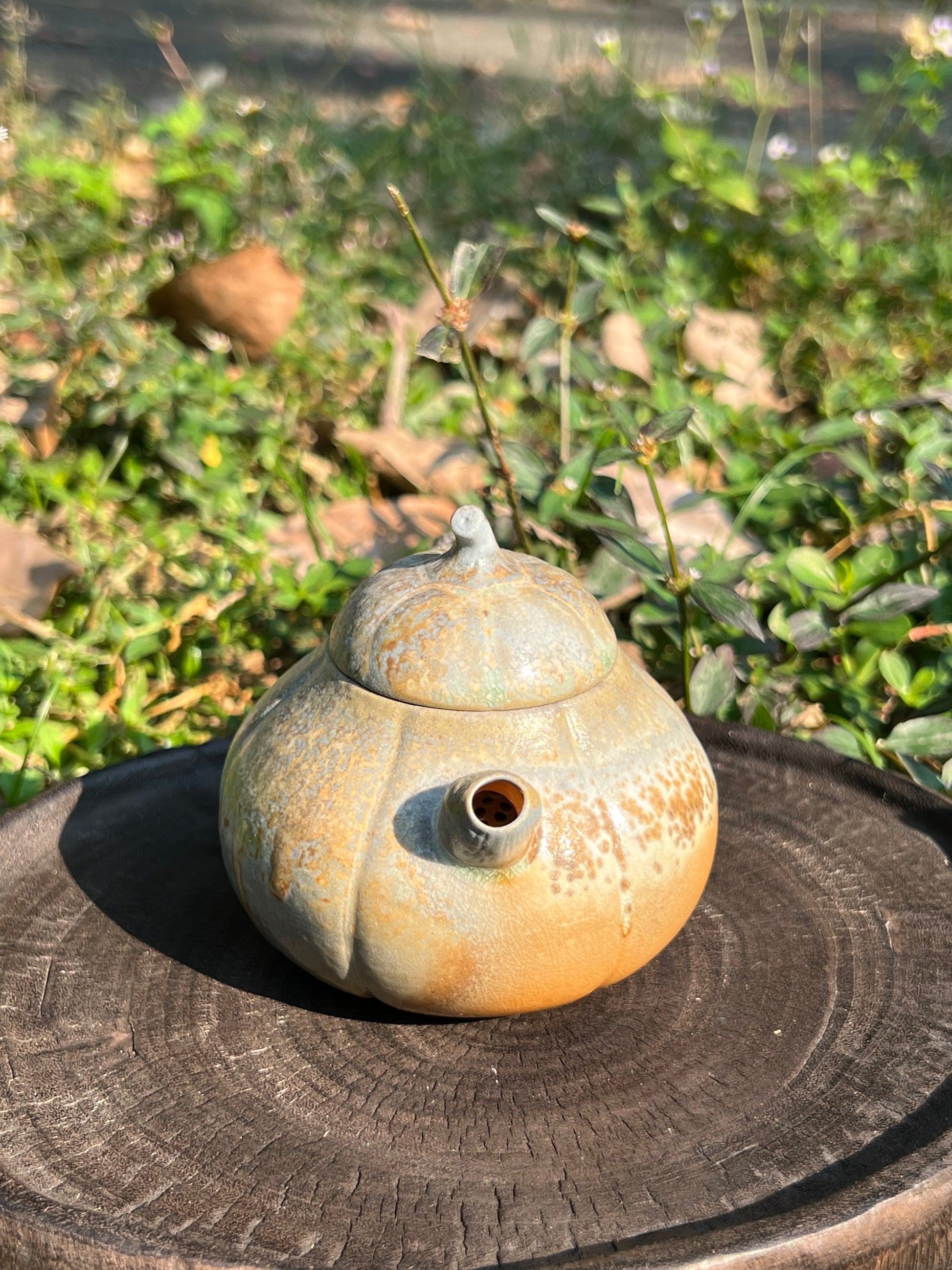 This is a woodfired pottery teapot