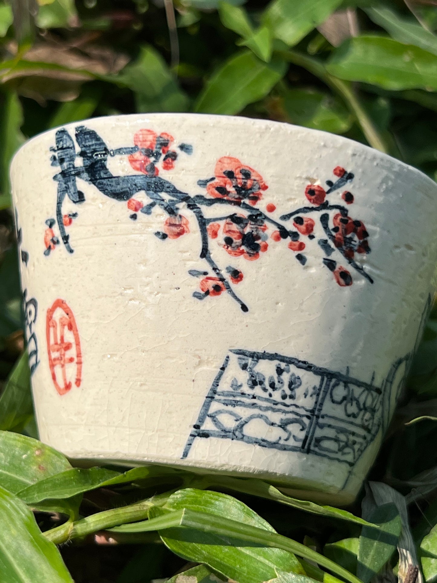 Handpainted Chinese Gongfu Tea Pattern White Fine Pottery Gaiwan Jingdezhen Master Pottery Artwork