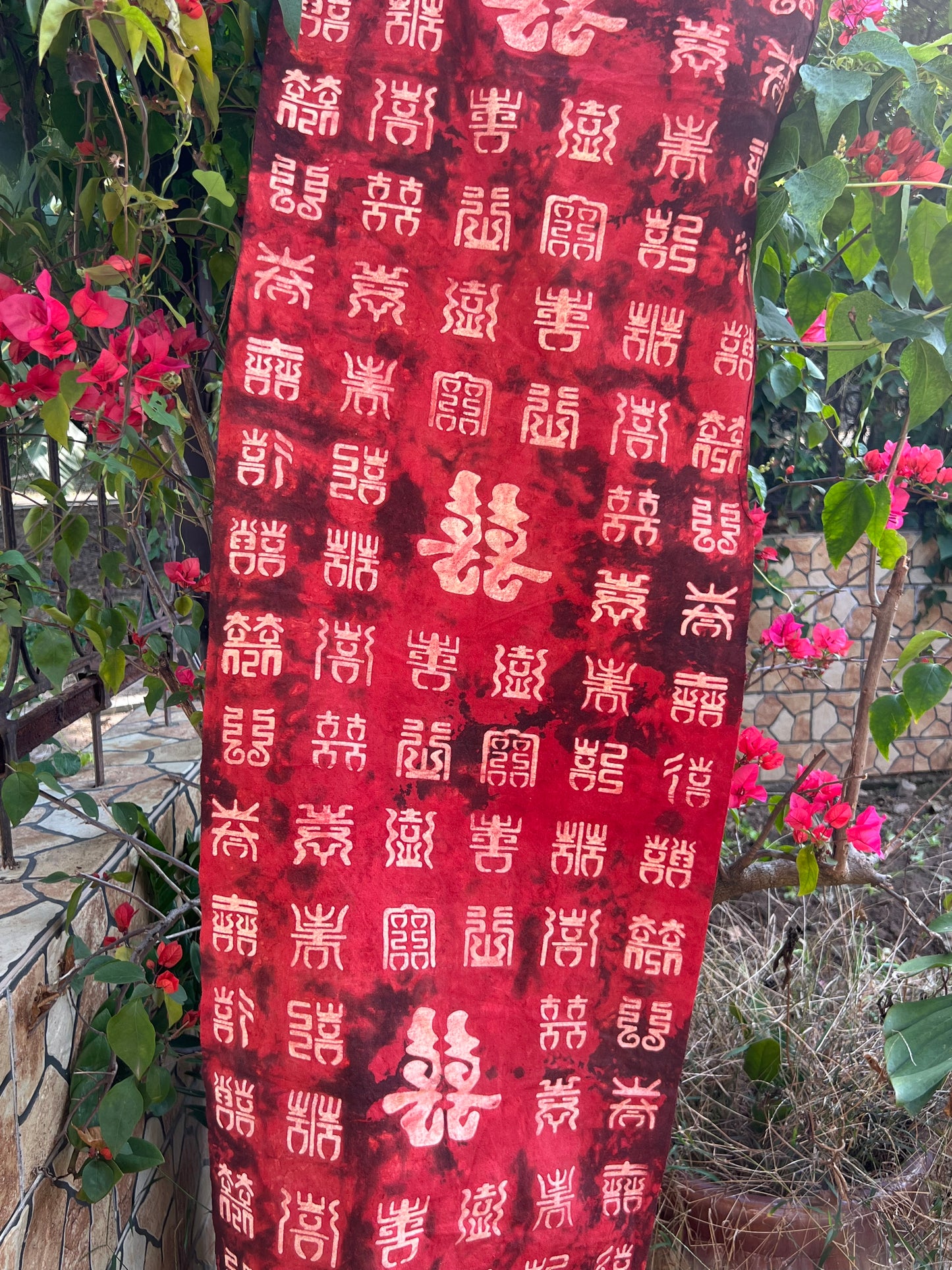 Hand Dyed Natural Dyed Tea Tablr Cloth Pure Cotton Red Tea Mat Chabu Chaxi