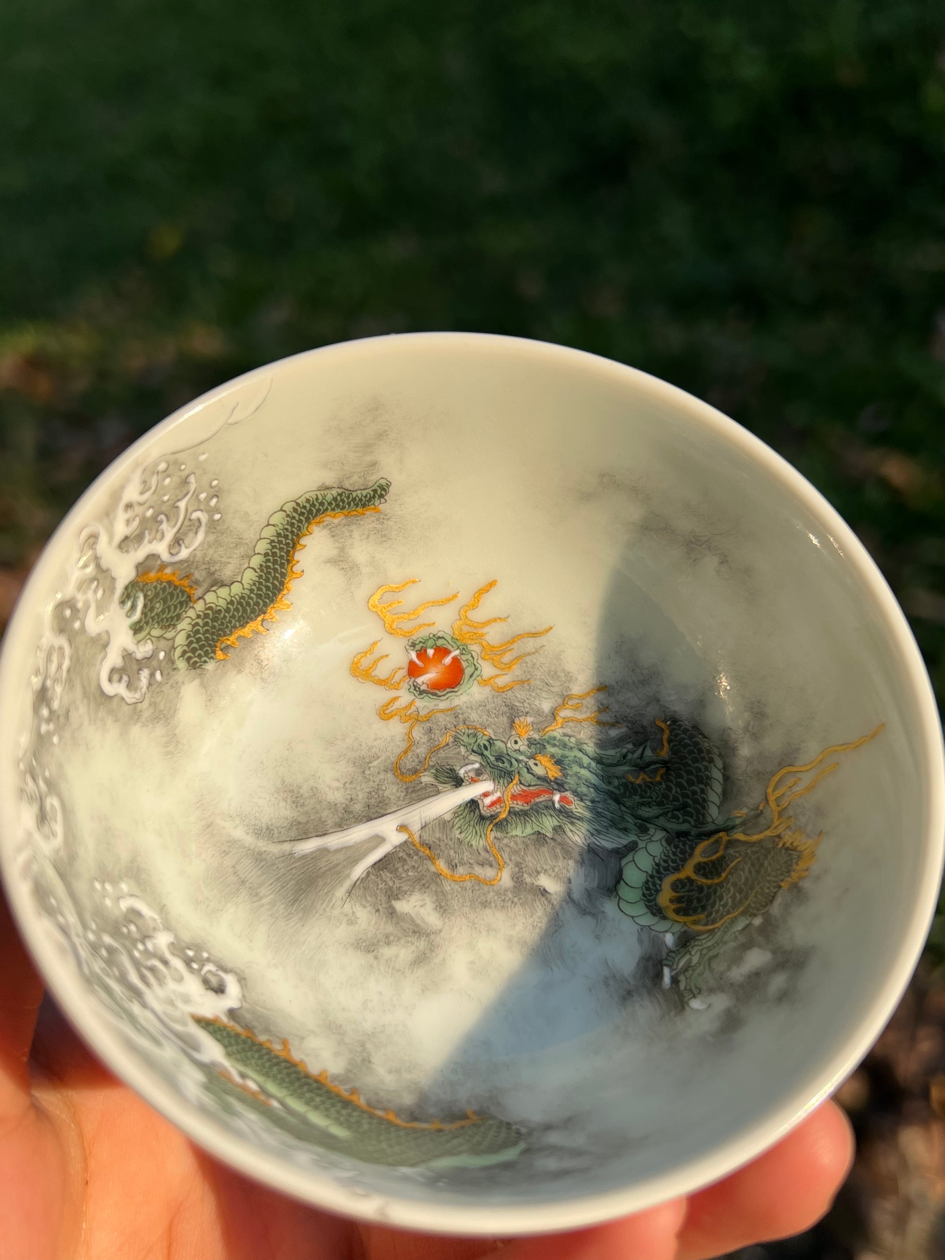 this is a Chinese Jingdezhen ceramic dragon teacup