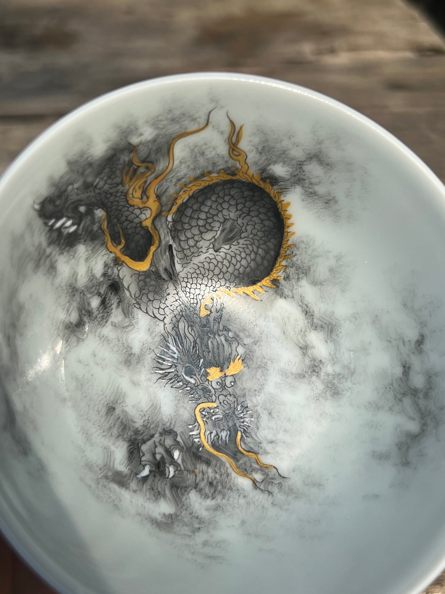 this is a Chinese Jingdezhen ceramic dragon teacup