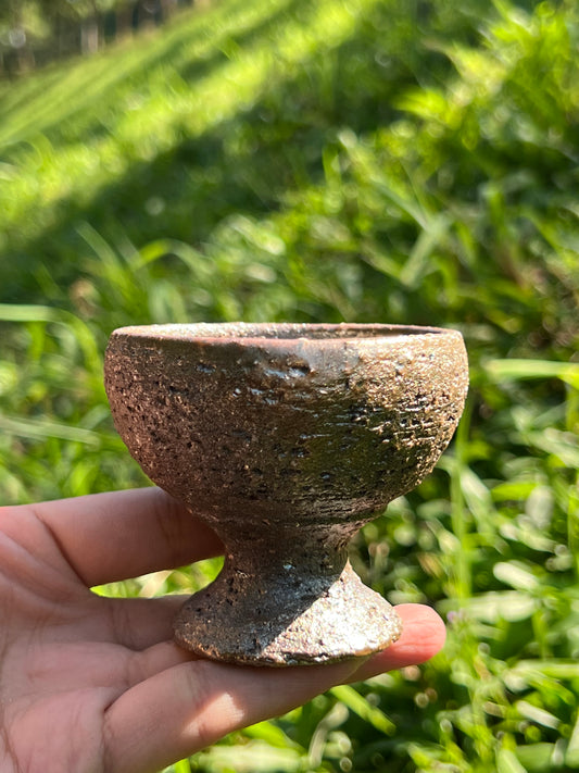 This is a woodfired pottery teacup