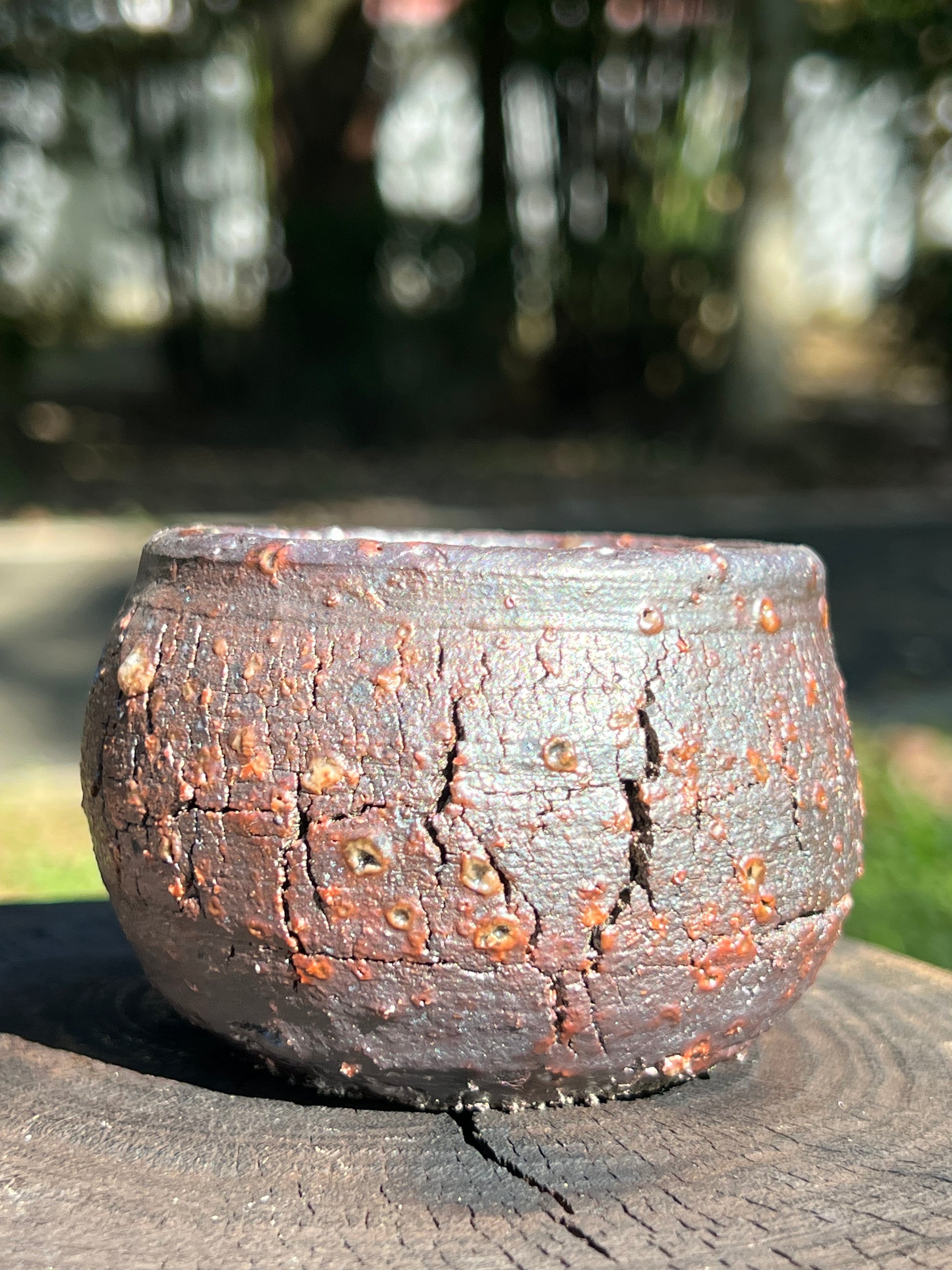 This is a woodfired pottery teacup