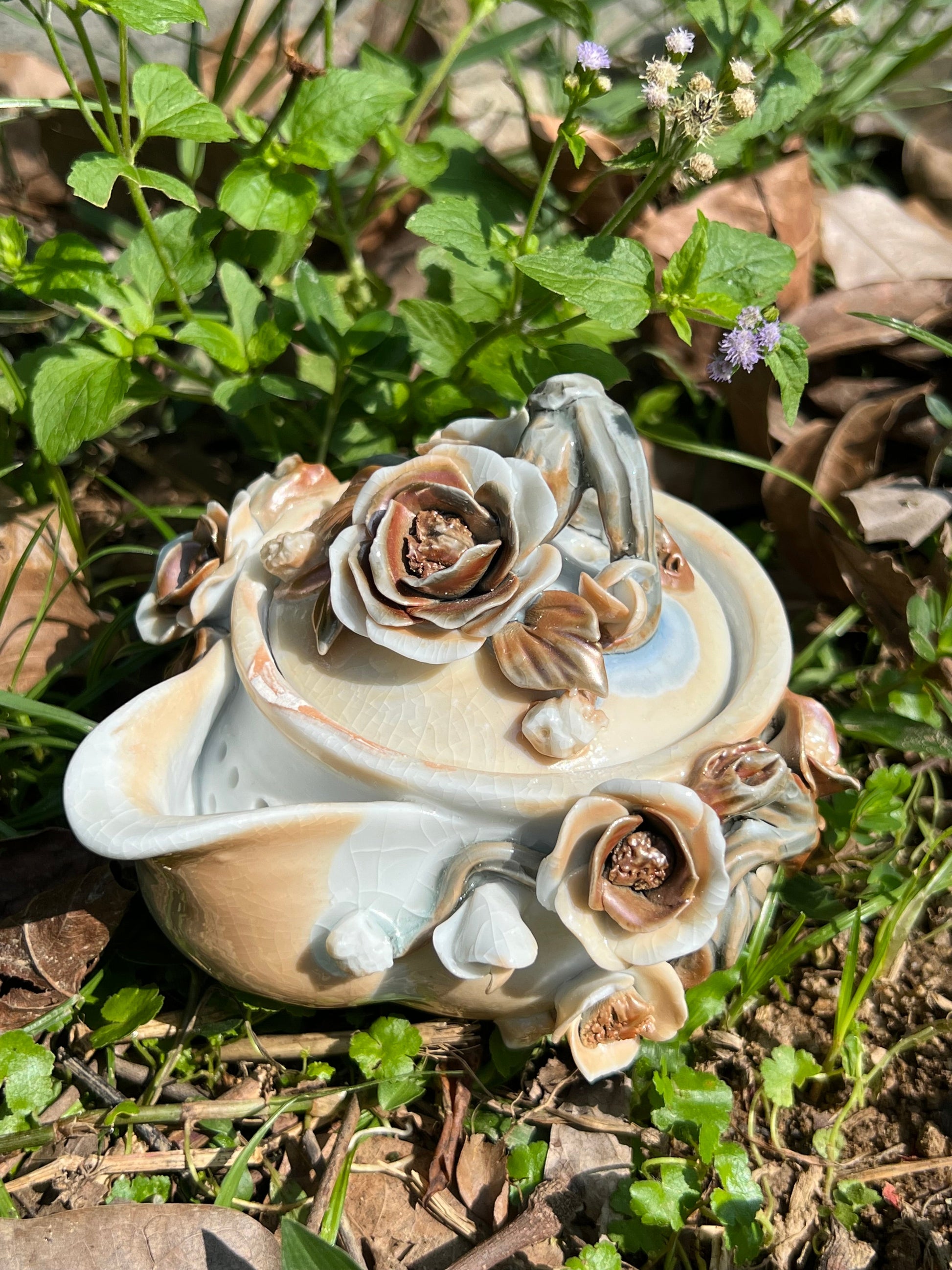 This is a woodfired pottery teacup