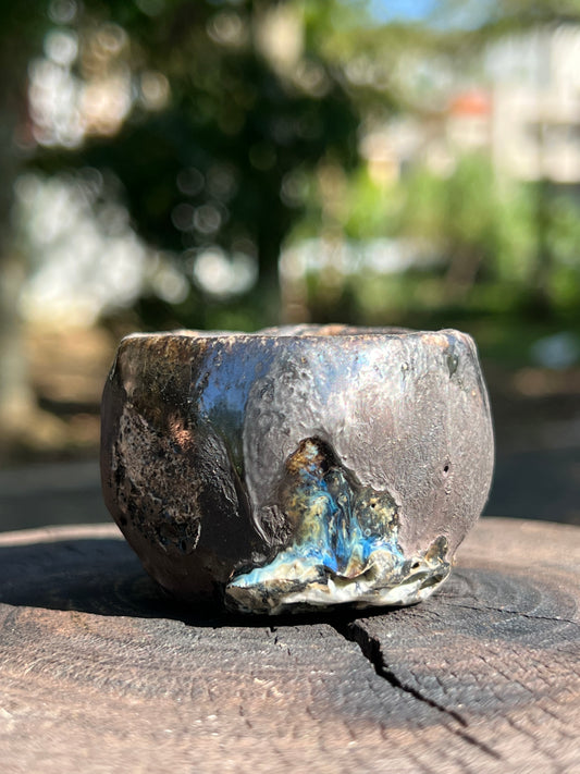 Woodfired Handmade Crude Pottery Teacup Gloss Unique Artwork Chinese Master Pottery Ceramic Japanese Ceramic Tea Ceremony