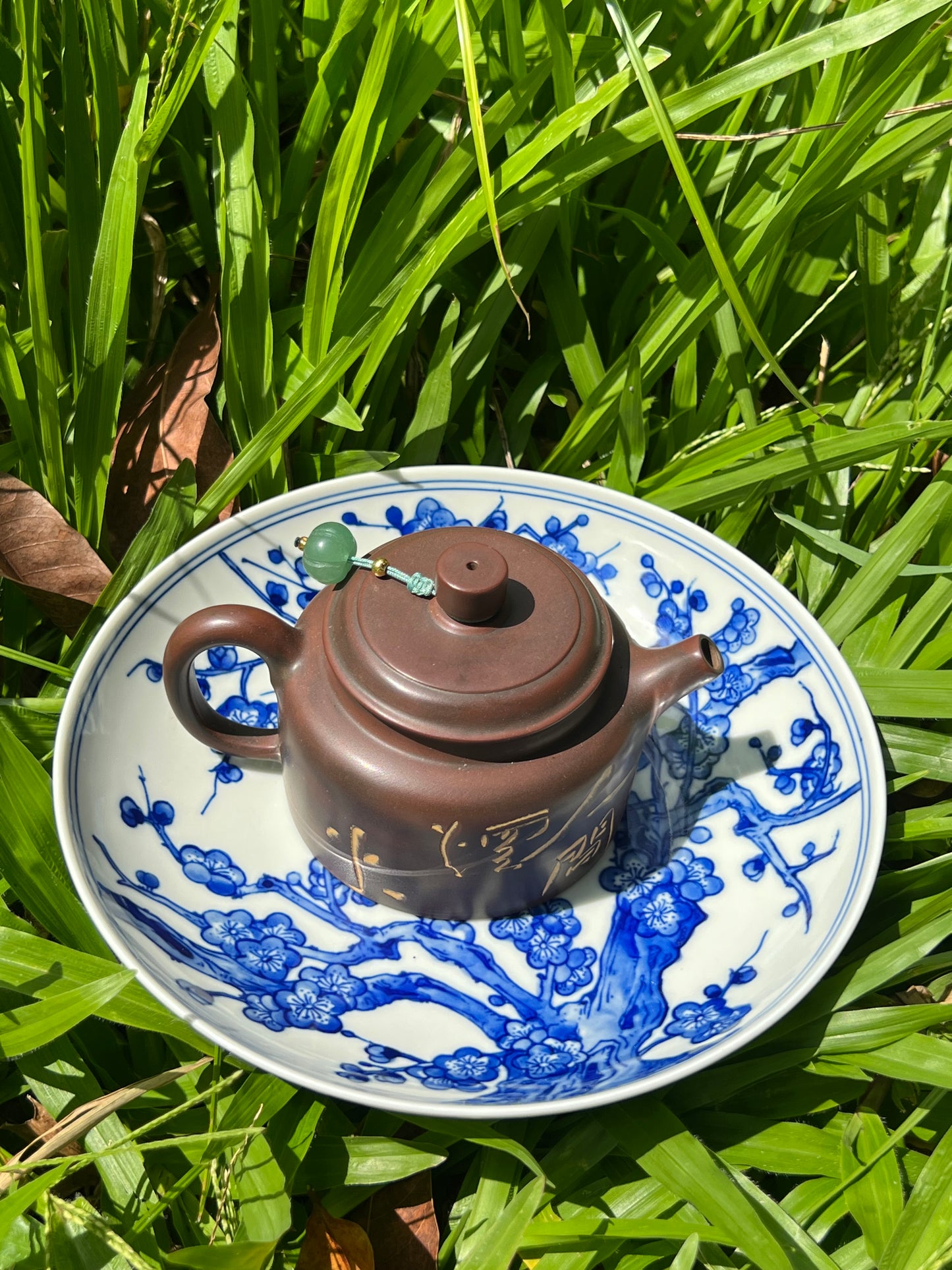 Handpainted Chinese Plum Flower Blue and White Porcelain Jingdezhen Tea Tray Master Ceramic Artwork