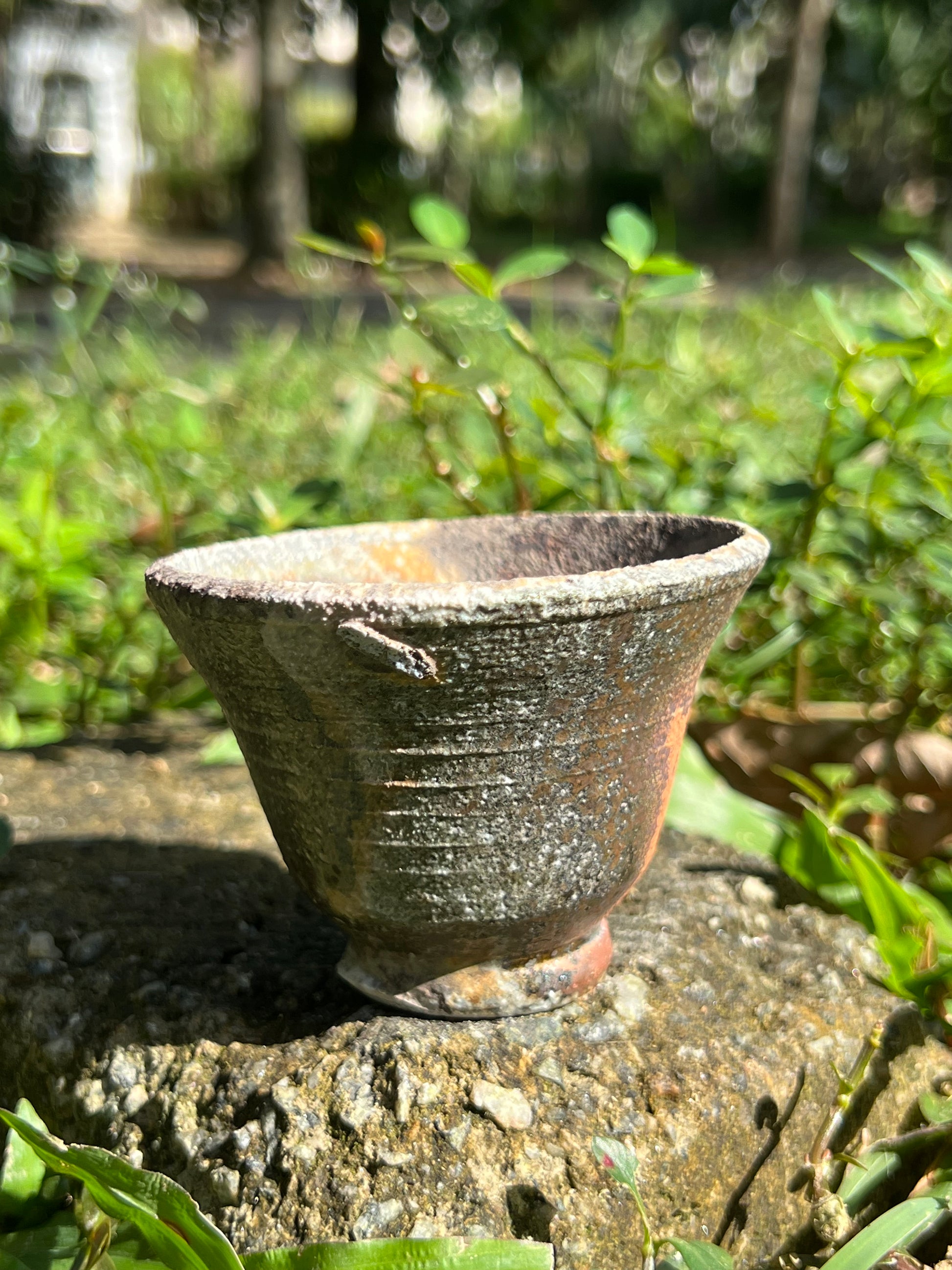 This is a woodfired pottery teacup