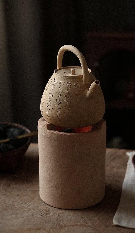 This is a pottery kettle