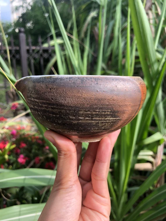 This is a woodfired pottery faircup gongdaobei