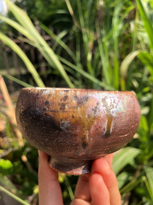 This is a woodfired pottery teacup