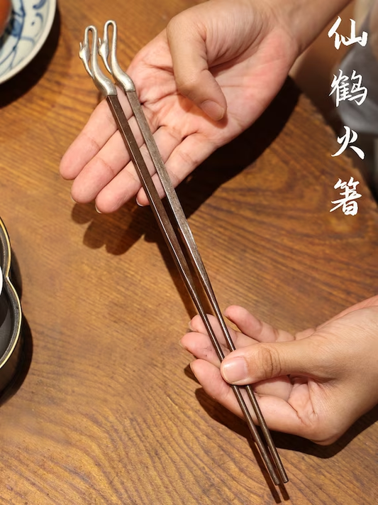 This is a brass copper chopsticks