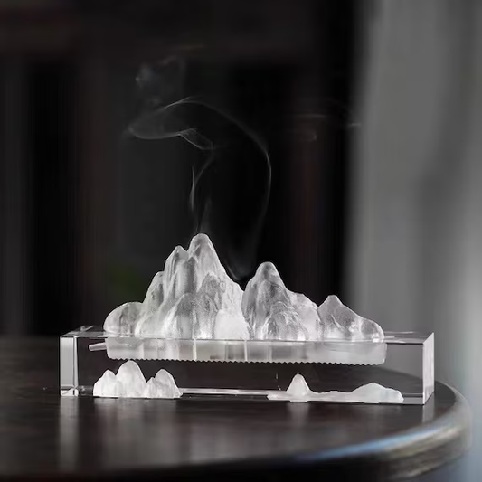 This is a colored glass liuli incense holder