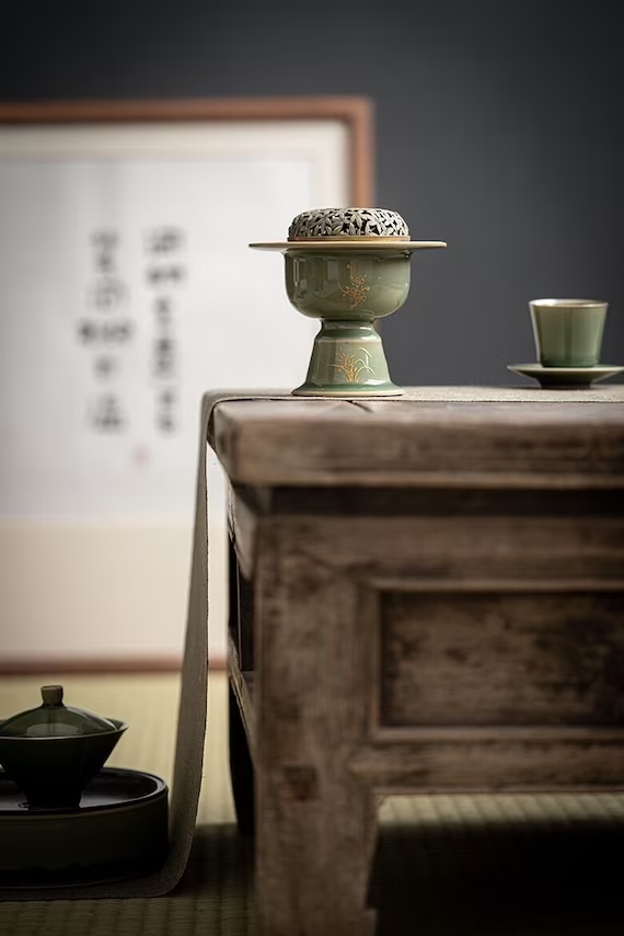 This is a Yue kiln celadon incense burner