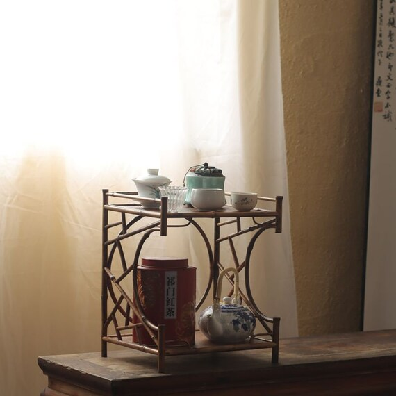 This is a meilu bamboo shelf bamboo rack.this is a bamboo teaware storage shelf