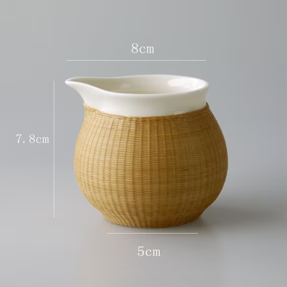 this is a bamboo weaving ceramic gaiwan teapot