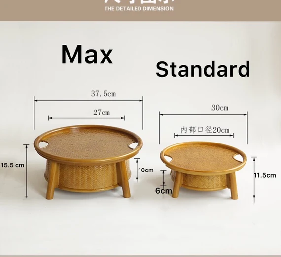 This is a bamboo weaving storage tea table.this is a yellow tea table