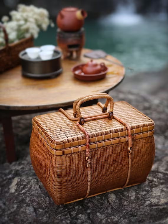 This is a bamboo weaving basket