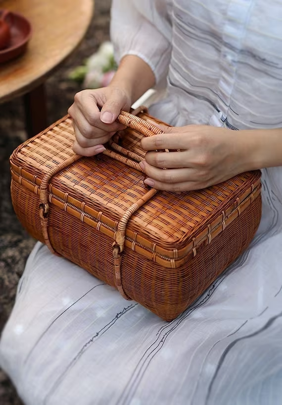 This is a bamboo weaving basket