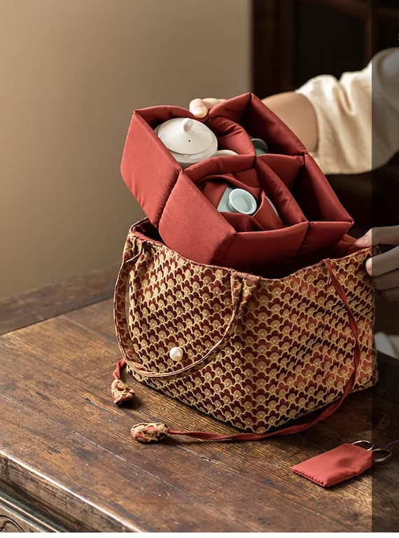 This is a brocade storage bag.this is a cloth tea bag