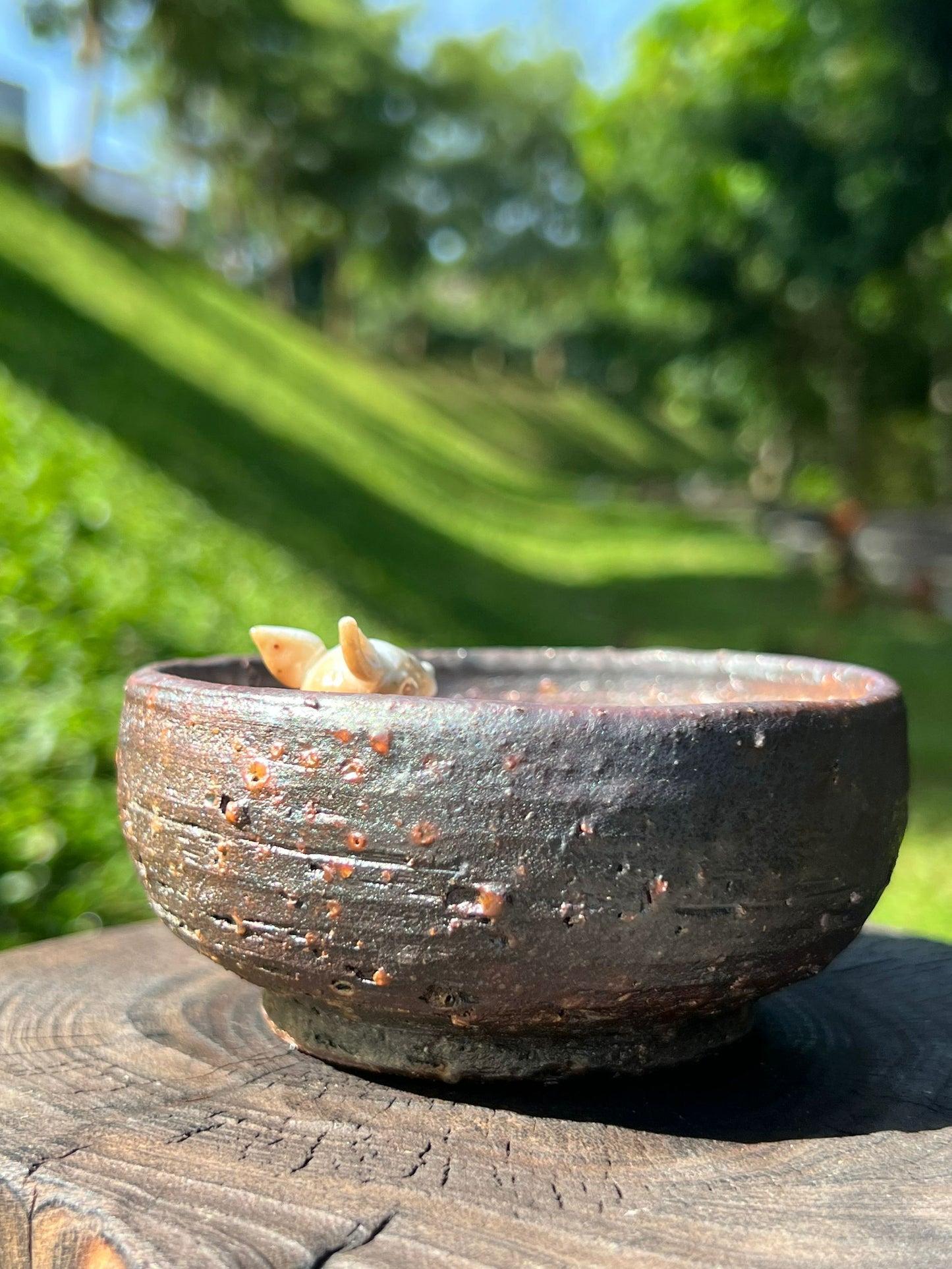 This is a woodfired pottery teacup