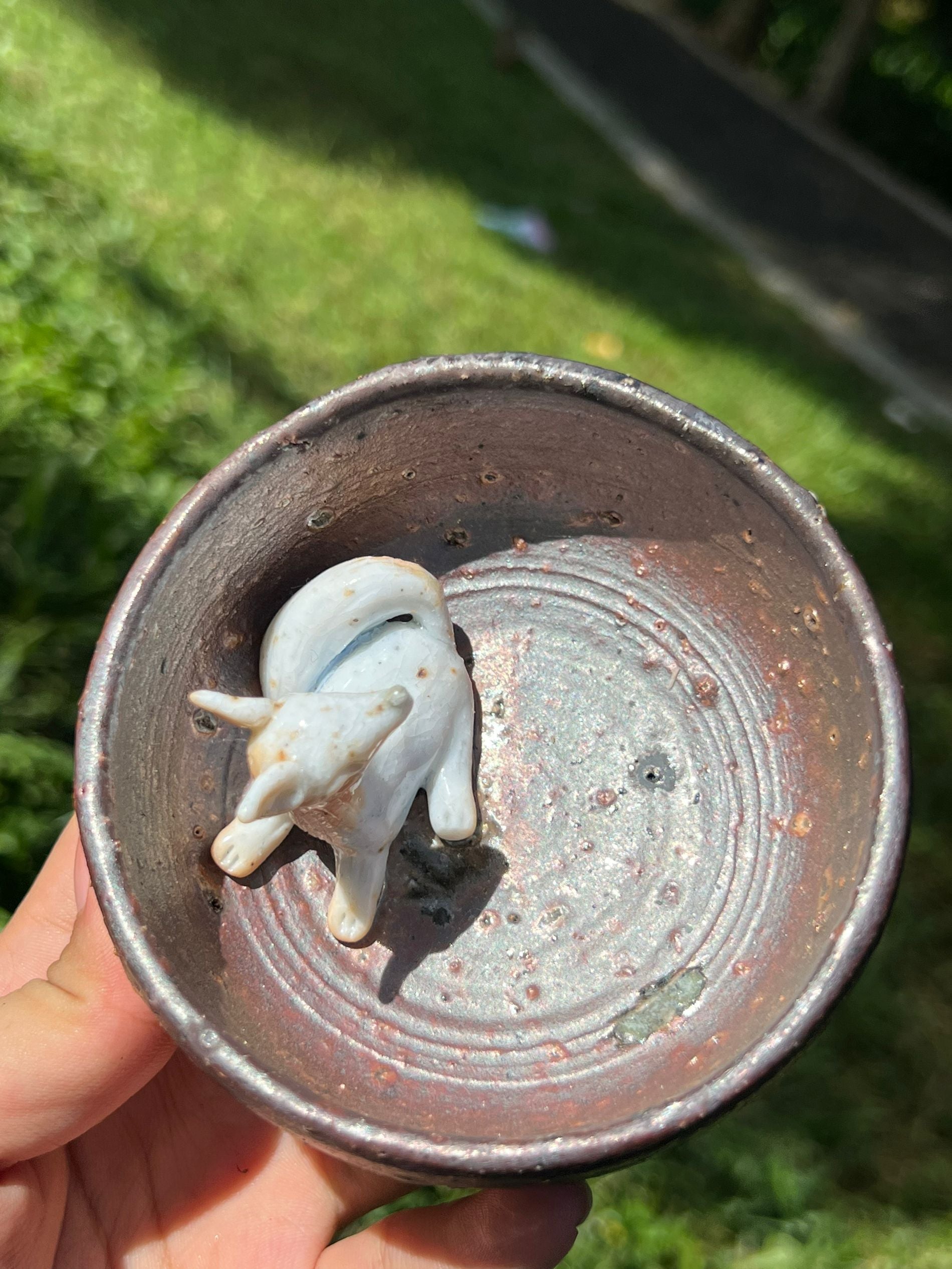 This is a woodfired pottery teacup