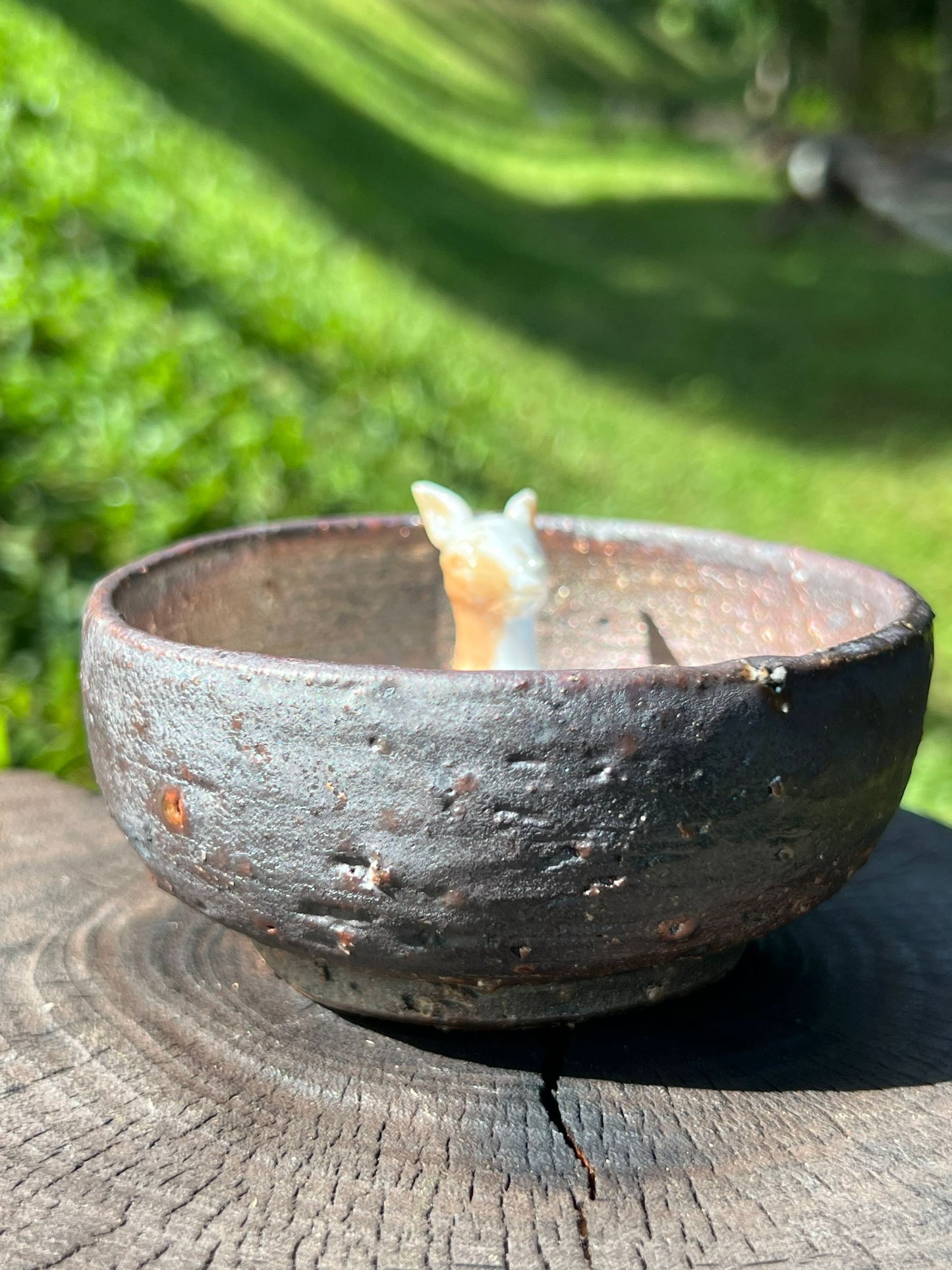 This is a woodfired pottery teacup