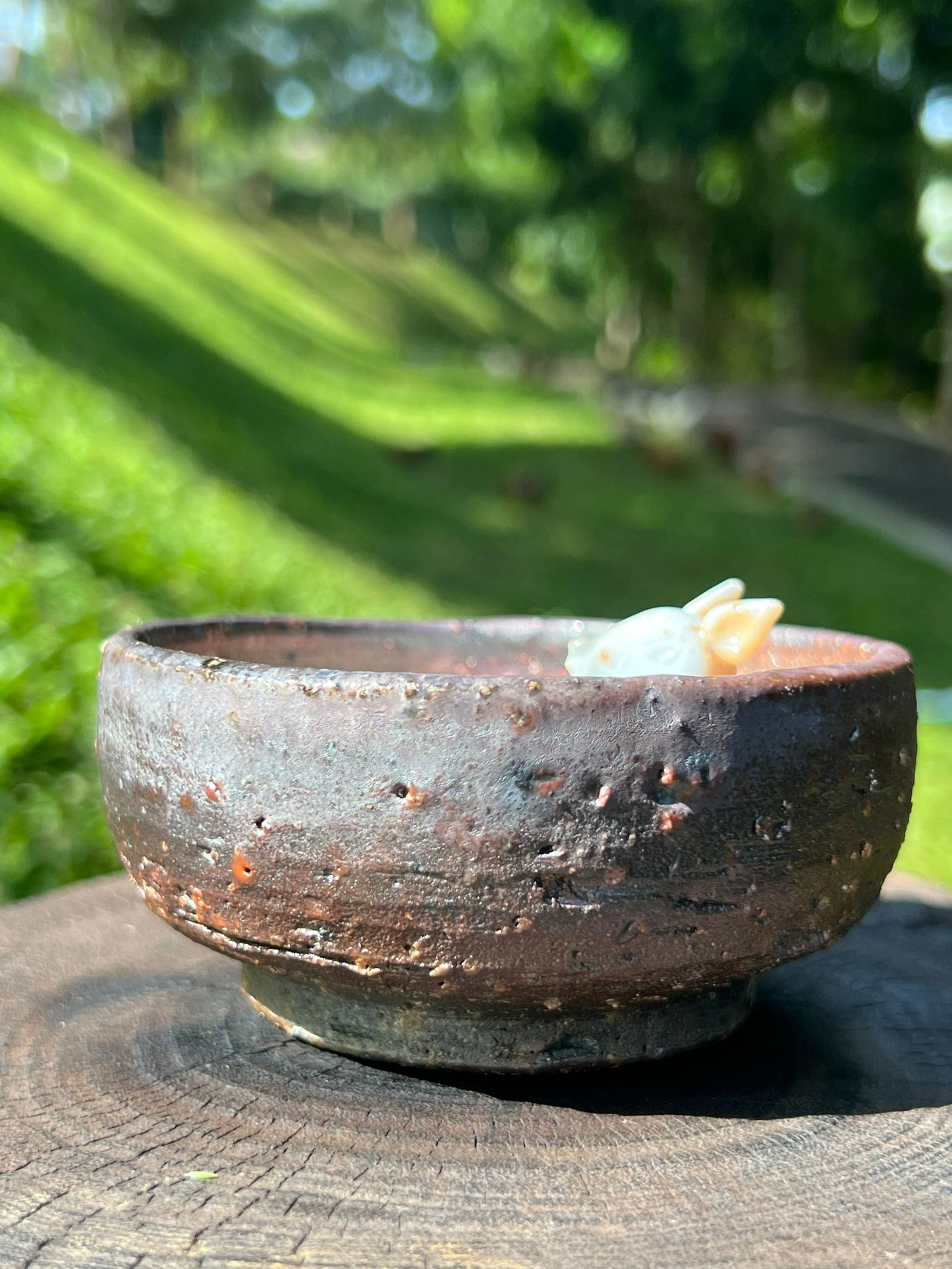 This is a woodfired pottery teacup