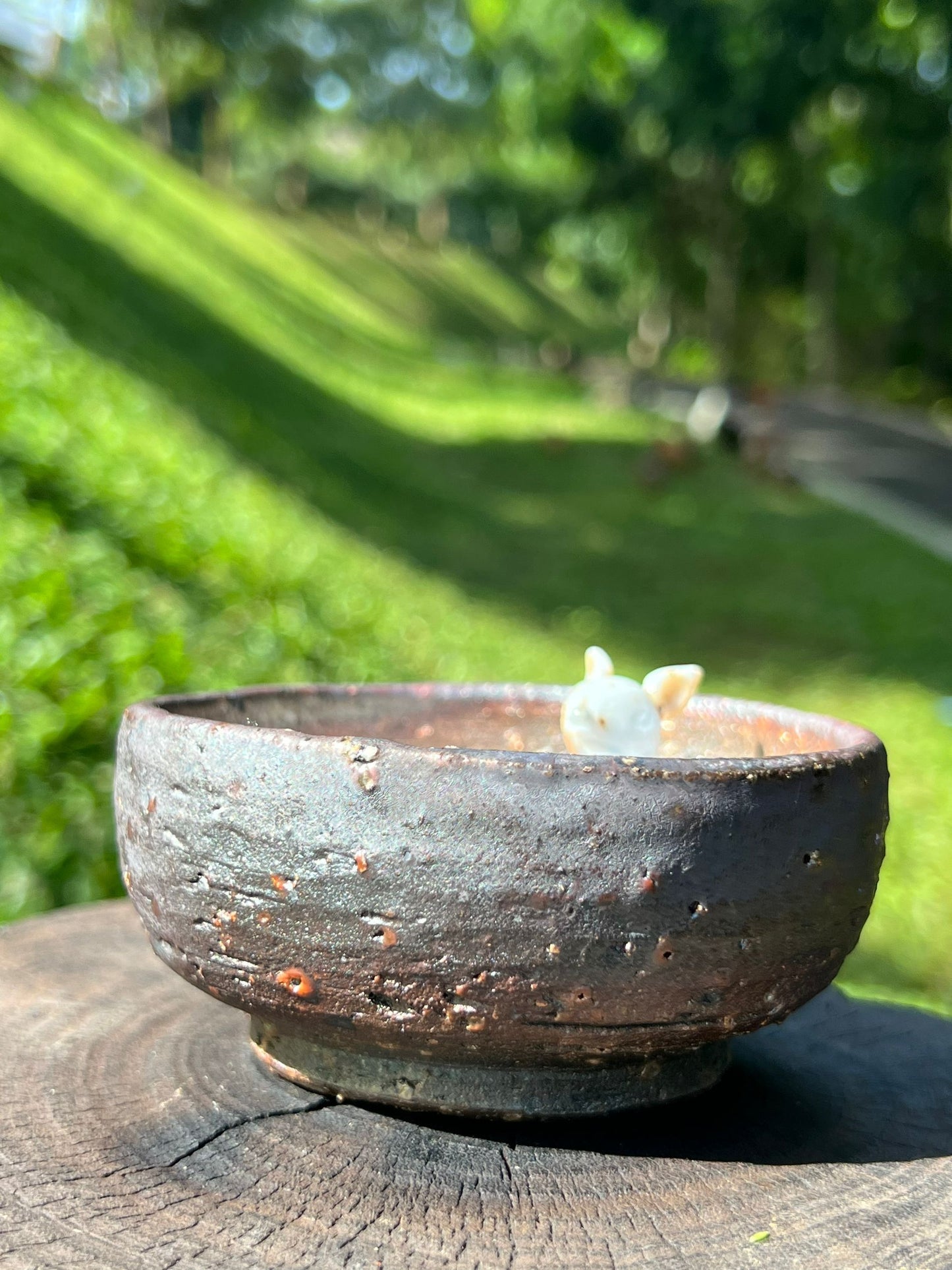 This is a woodfired pottery teacup