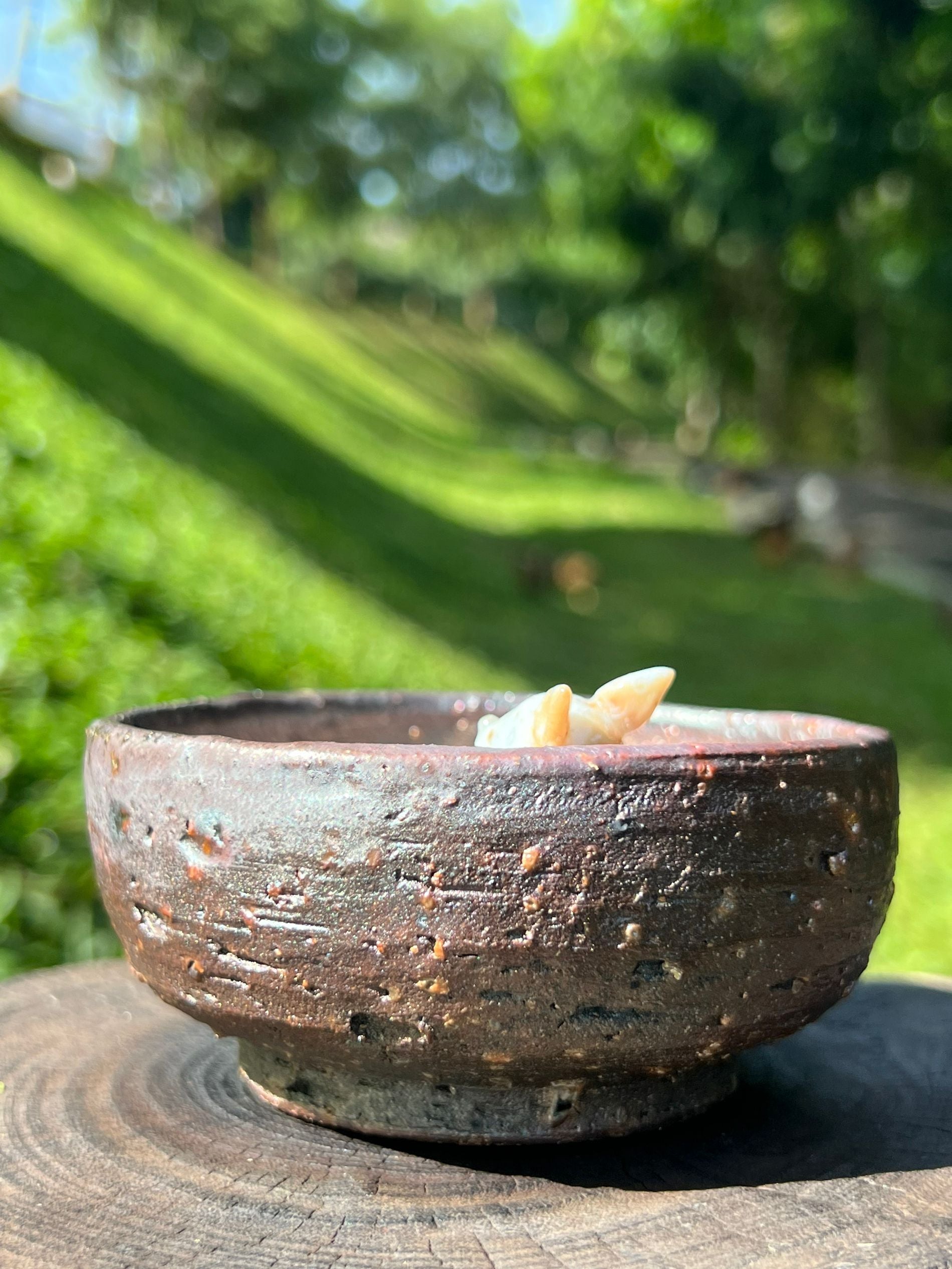 This is a woodfired pottery teacup