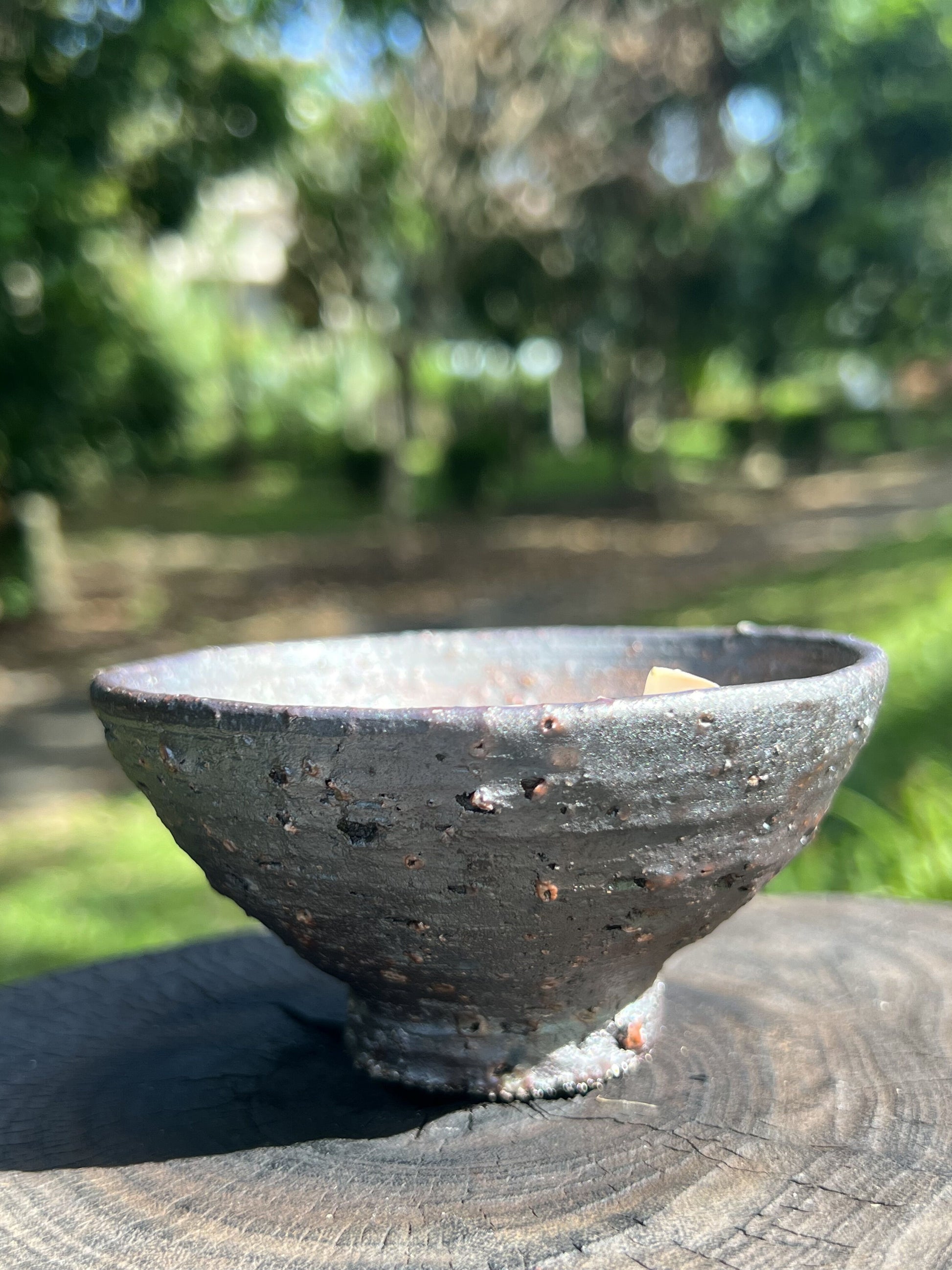 This is a woodfired pottery teacup