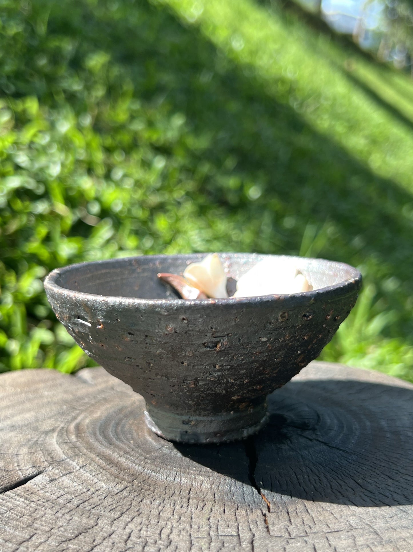 This is a woodfired pottery teacup