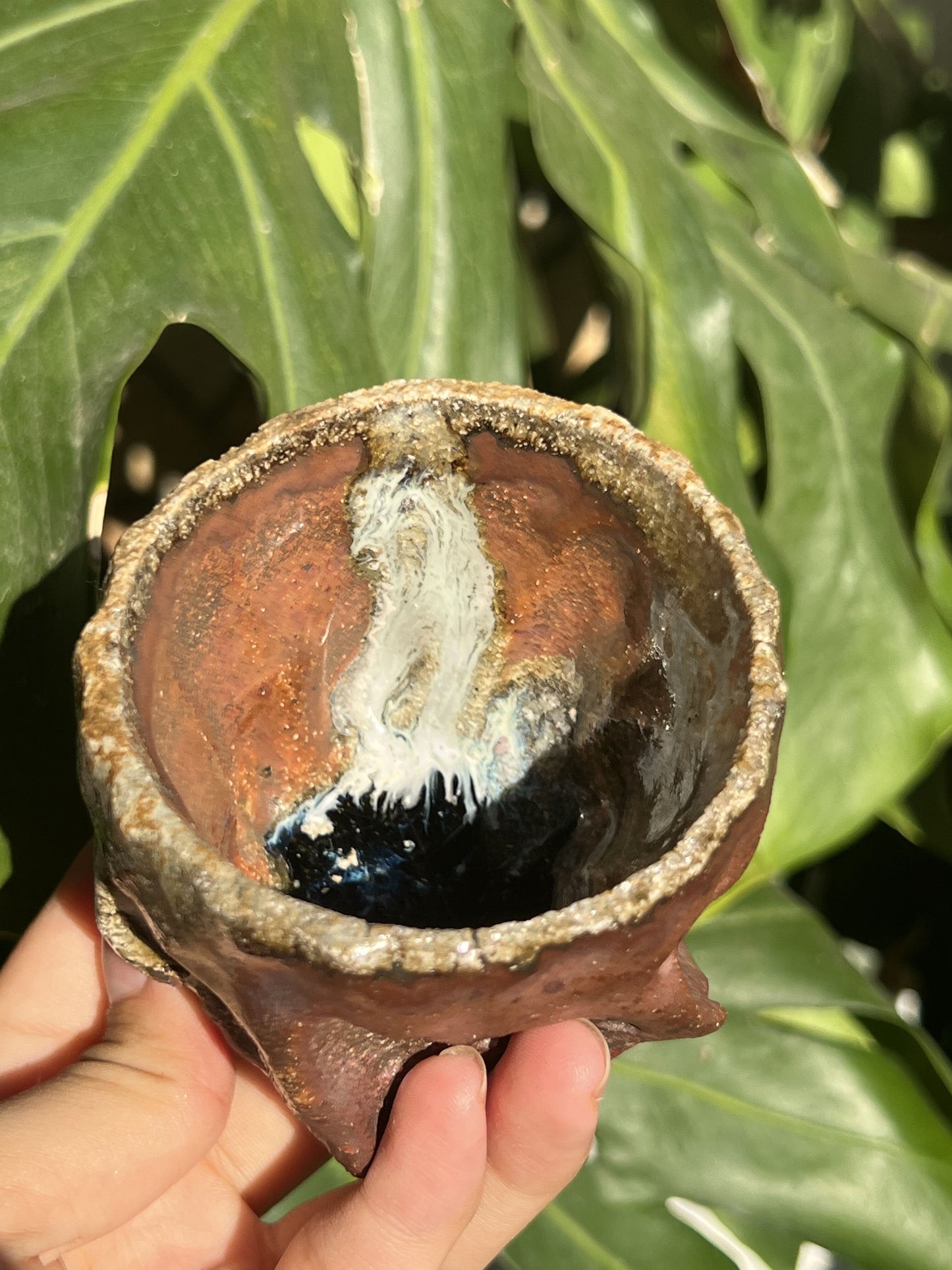 This is a woodfired pottery teacup