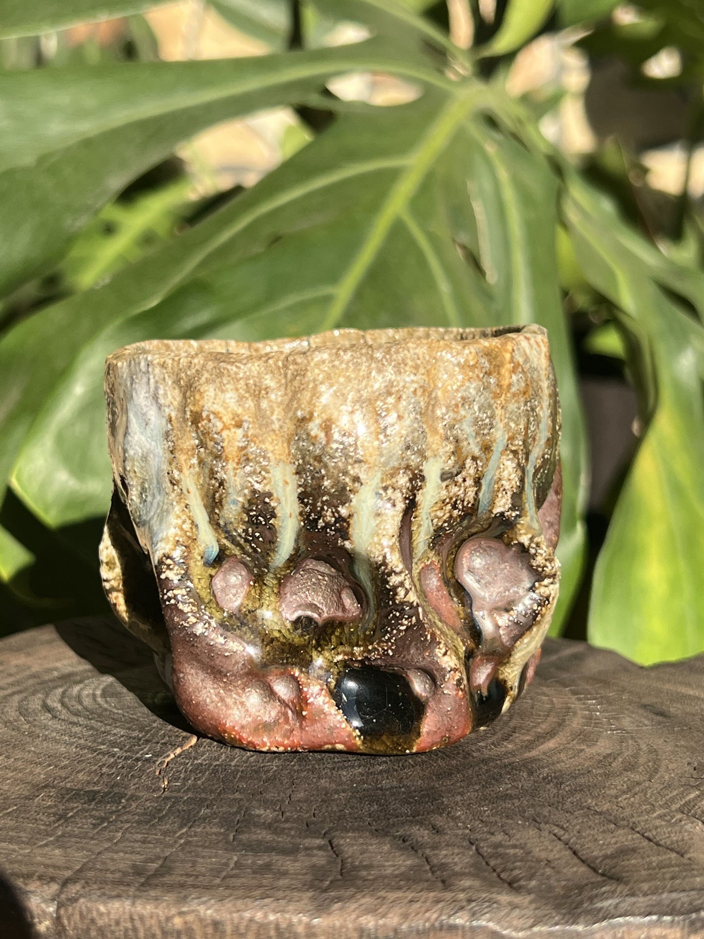 This is a woodfired pottery teacup