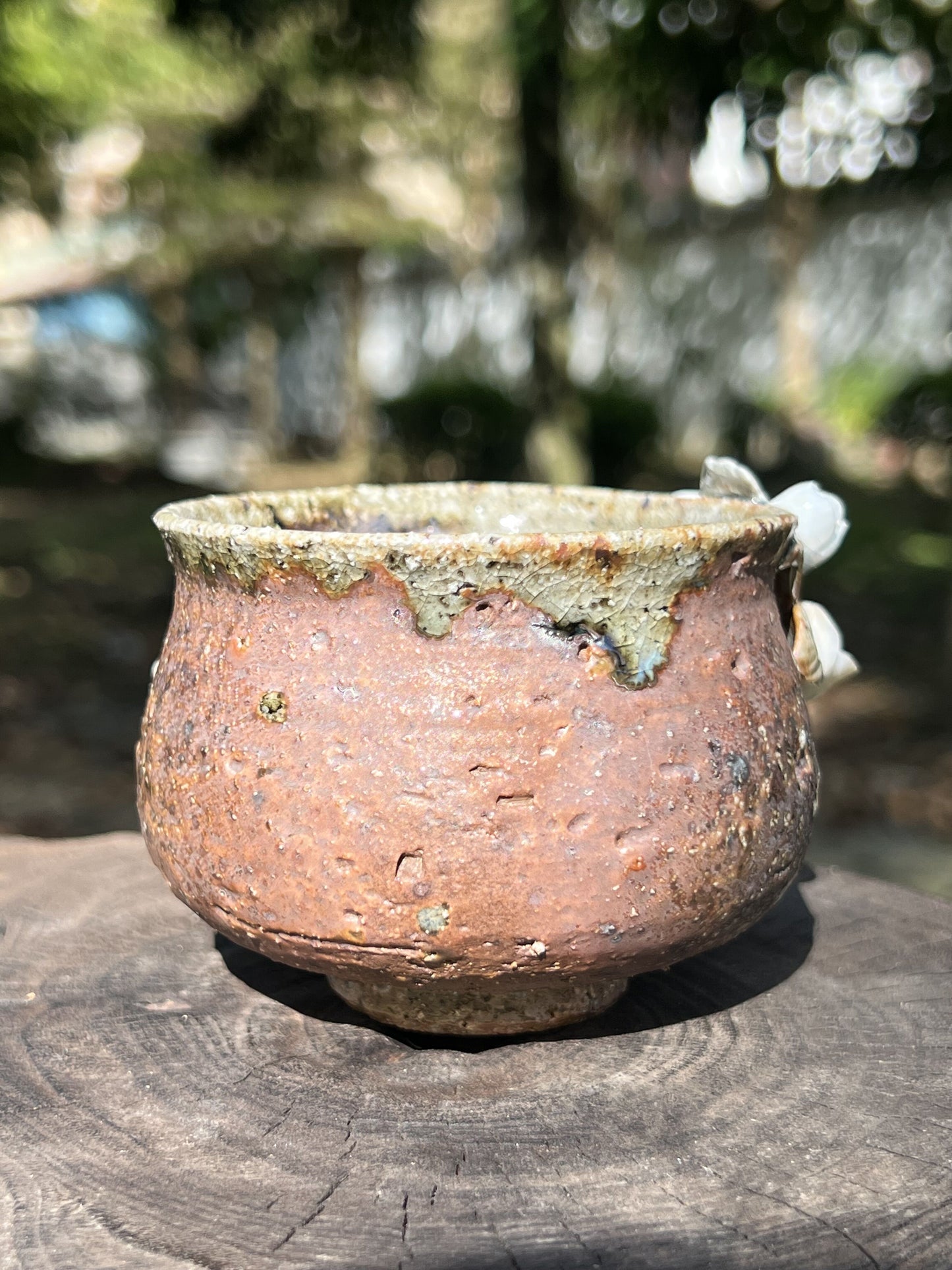 This is a woodfired pottery teacup