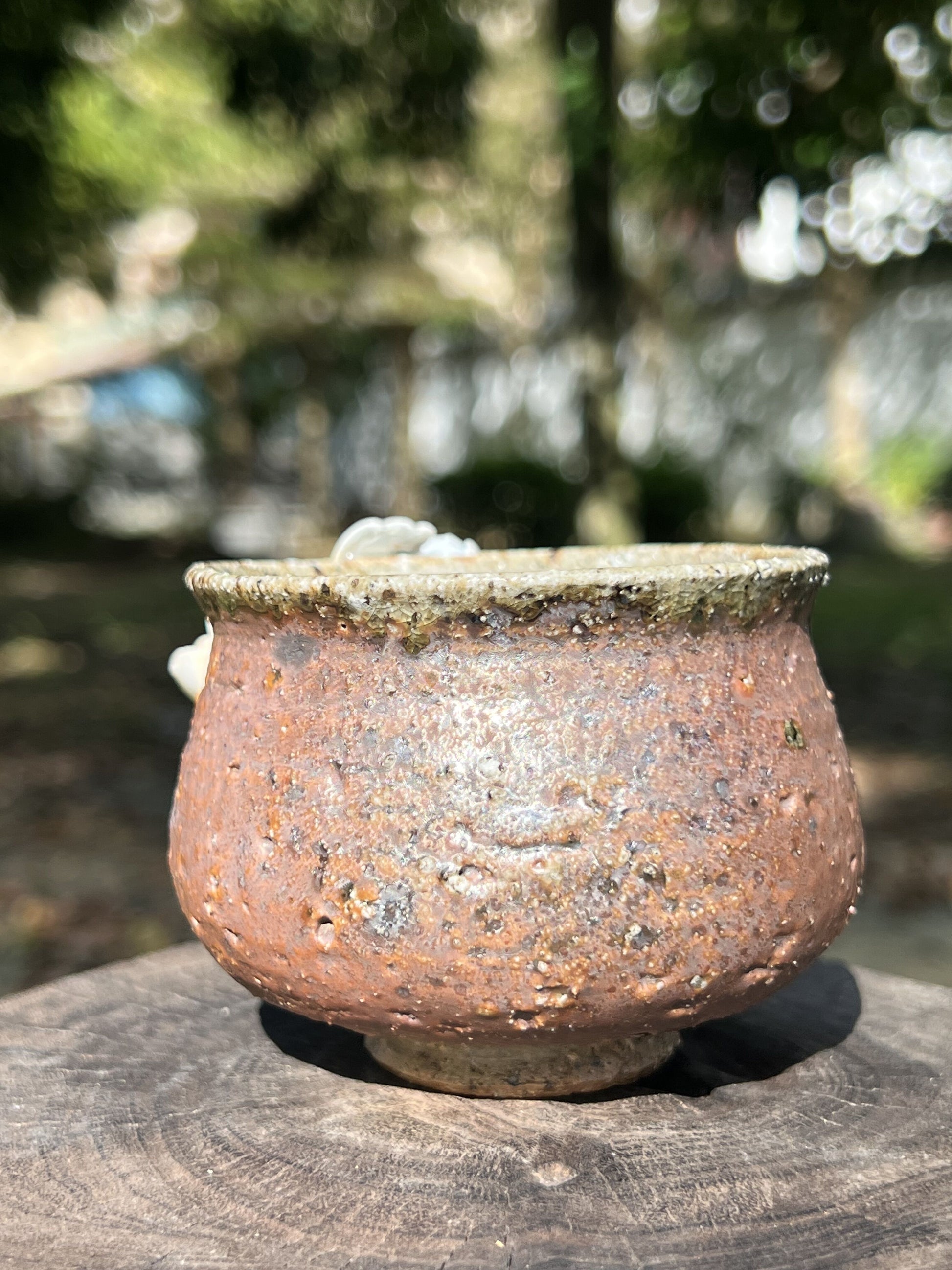 This is a woodfired pottery teacup