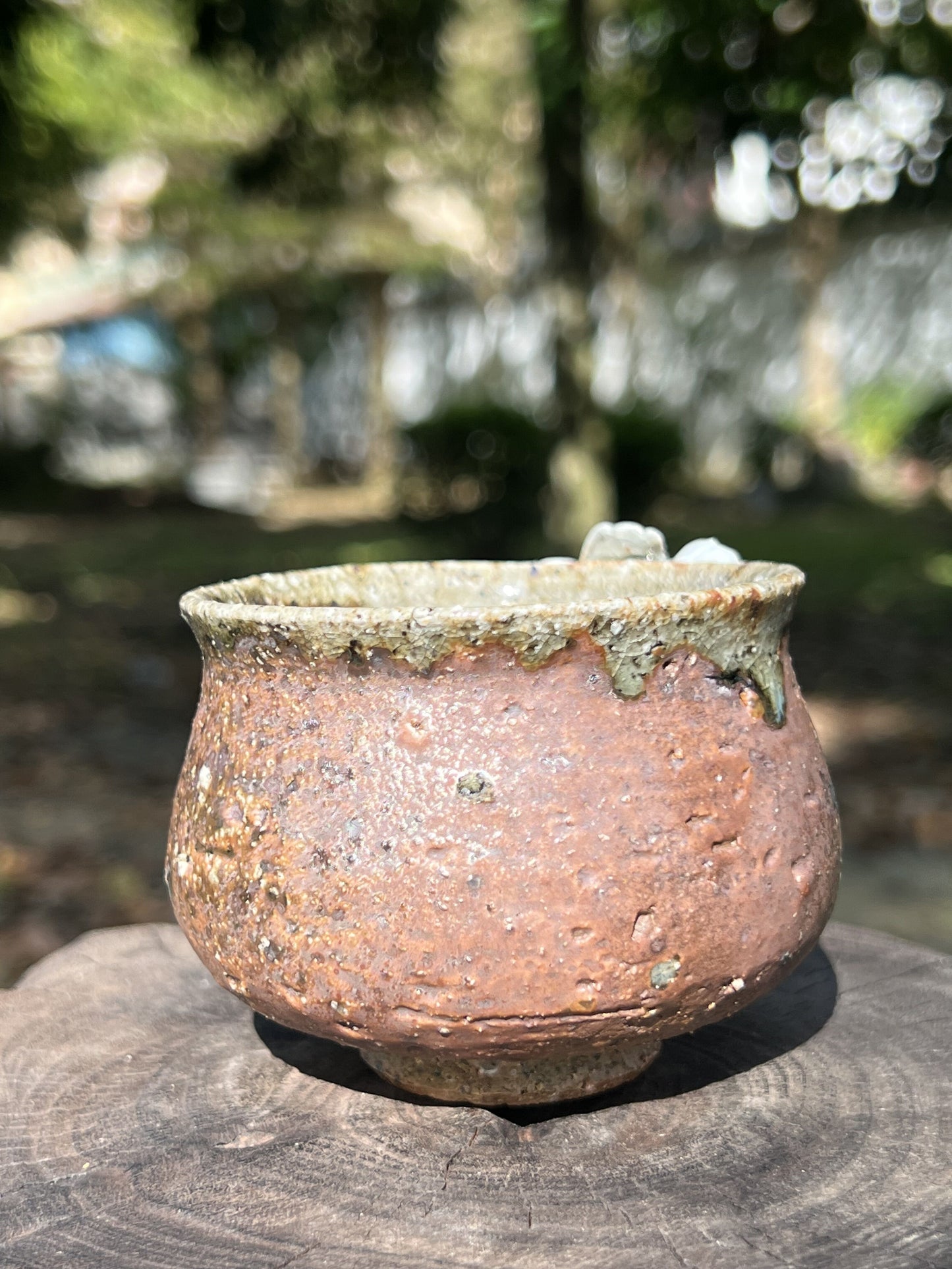 This is a woodfired pottery teacup