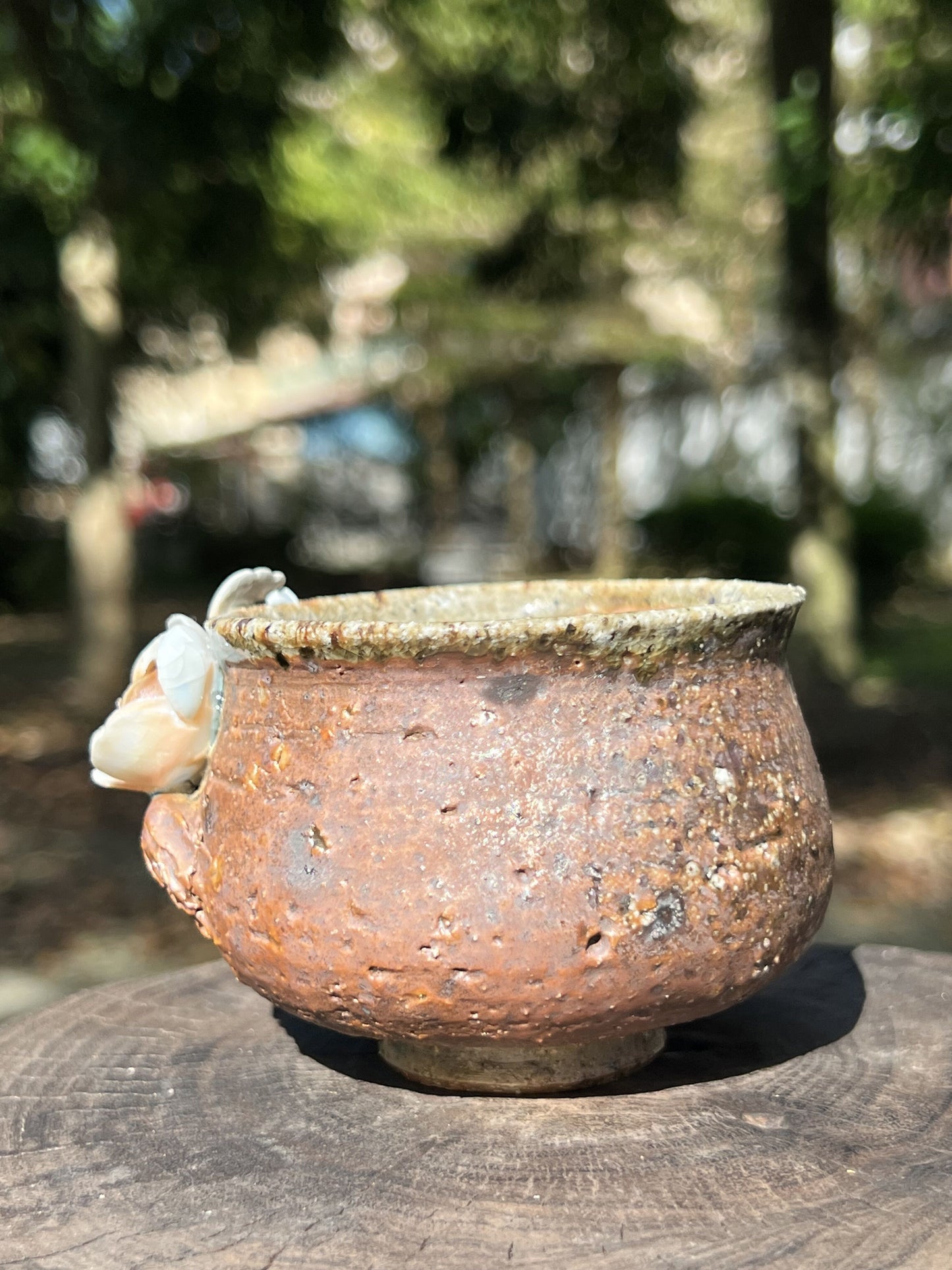 This is a woodfired pottery teacup