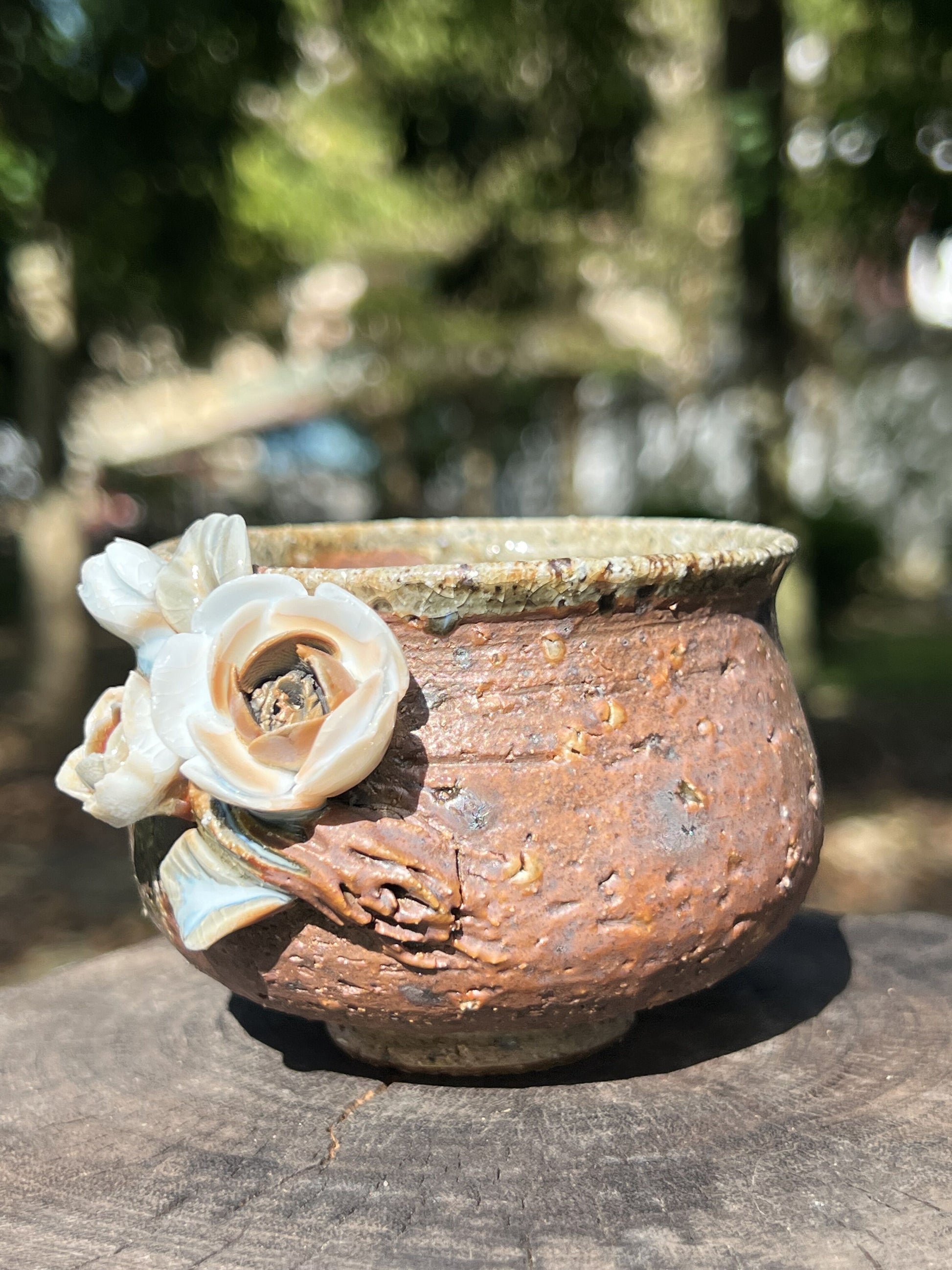 This is a woodfired pottery teacup