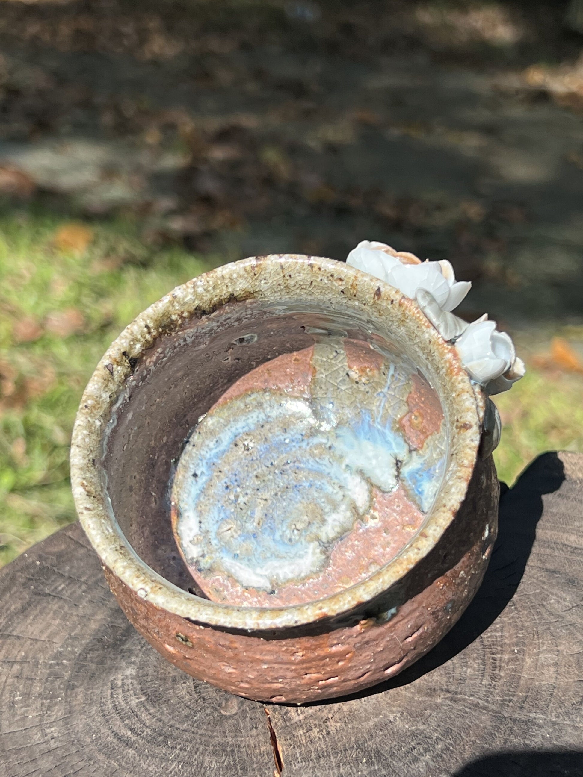 This is a woodfired pottery teacup