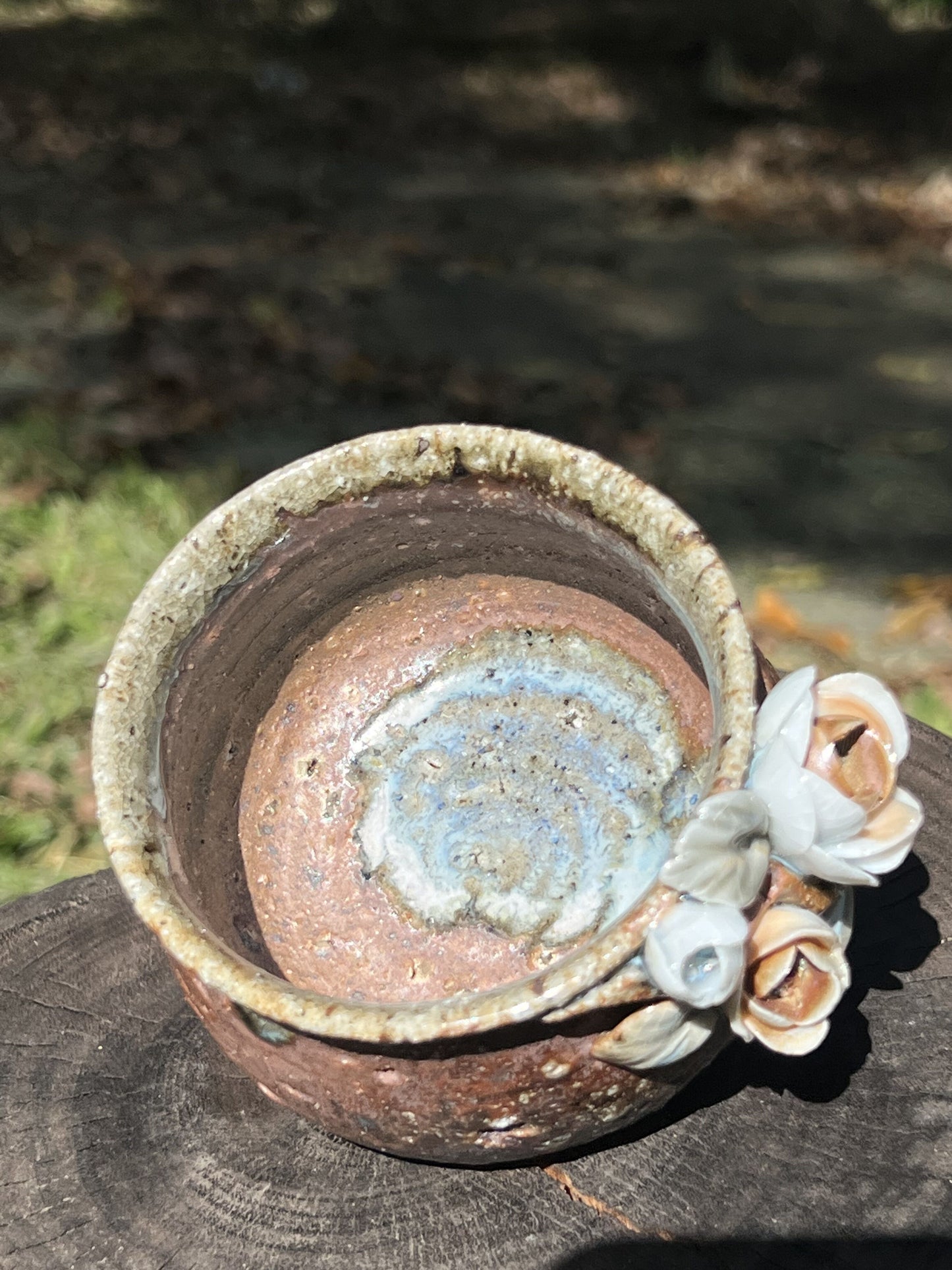 This is a woodfired pottery teacup