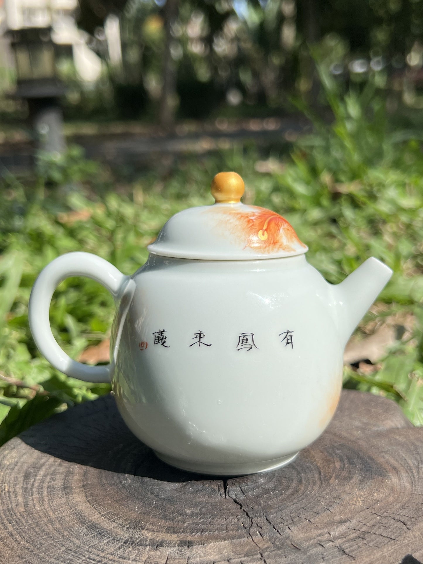 this is a Chinese Jingdezhen alum red phoenix teapot.this is a ceramic teapot