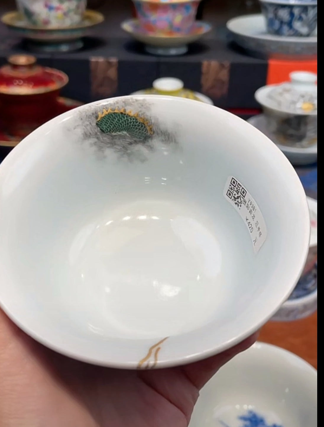 this is a Chinese Jingdezhen ceramic dragon teacup