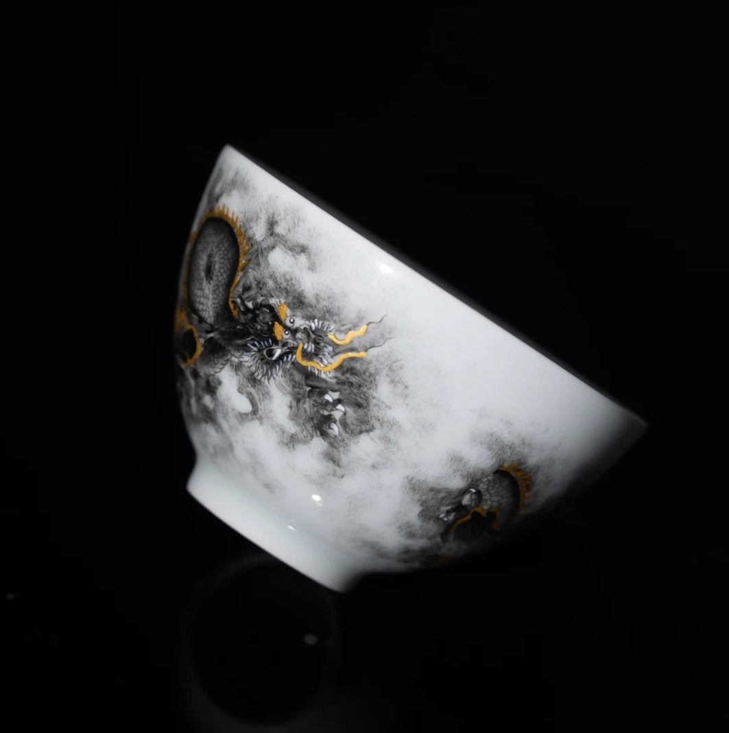 this is a Chinese Jingdezhen ceramic dragon teacup