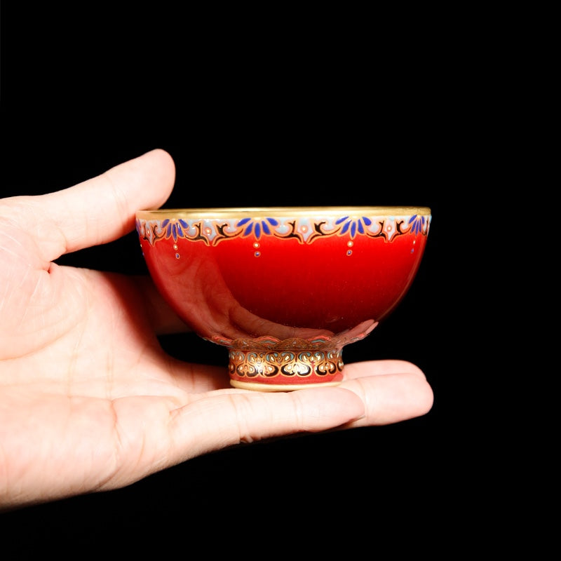 This is a Chinese Jingdezhen lang yao red-glazed lang yao hong teacup.this is a ceramic teacup