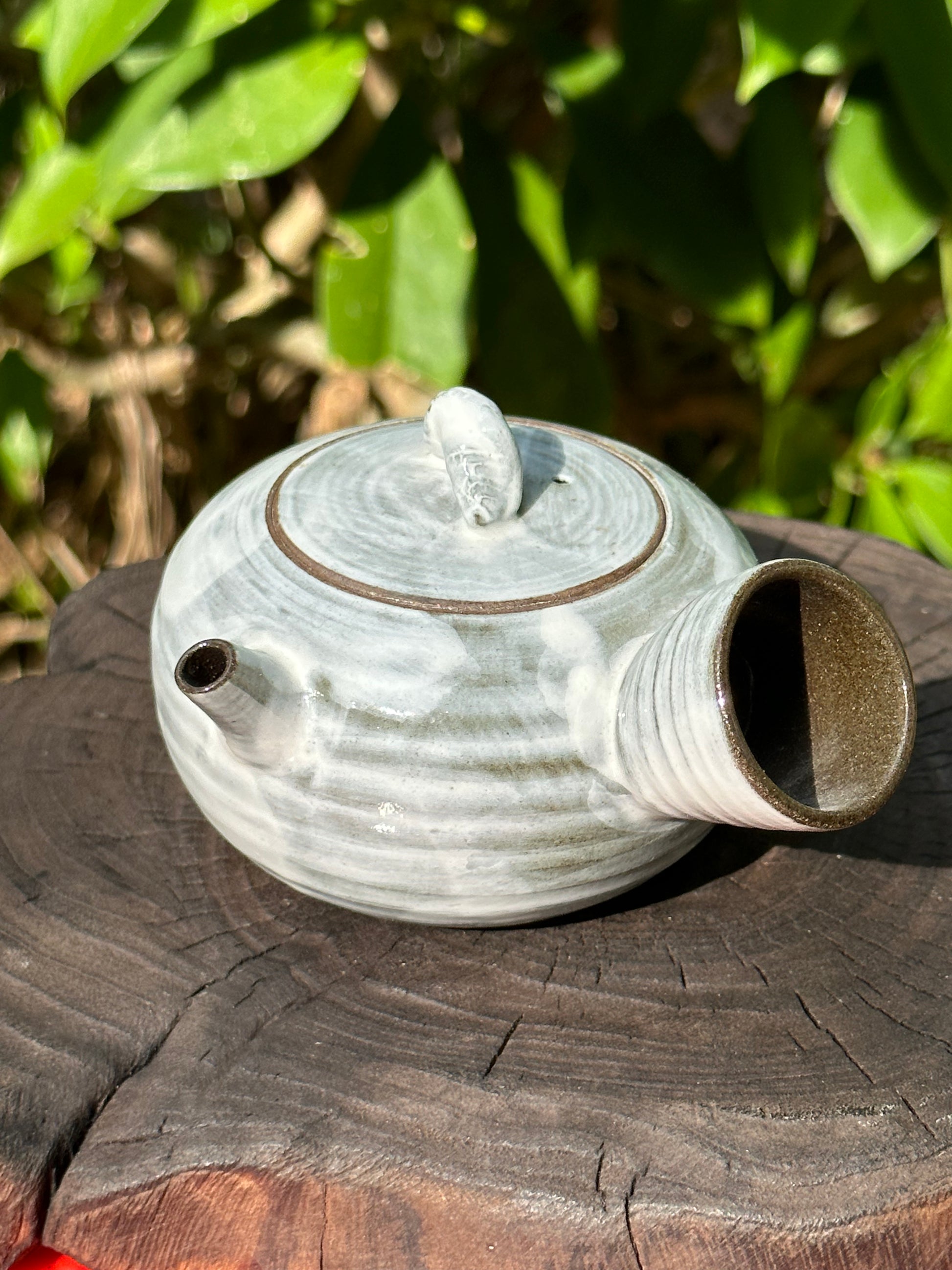 This is a shino ware teapot.this is a shinoyaki teapot